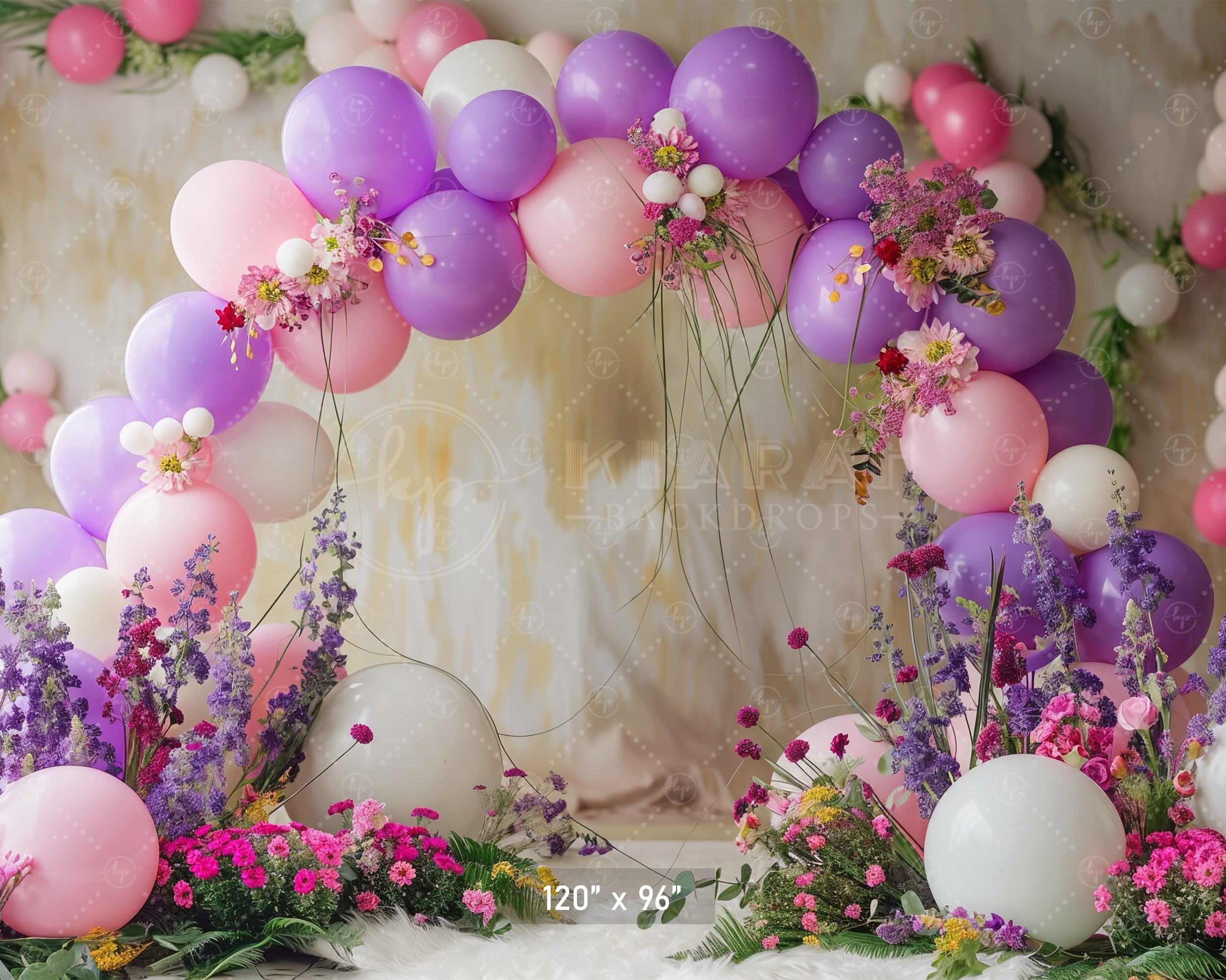 Pastel Floral Balloon Arch Backdrop
