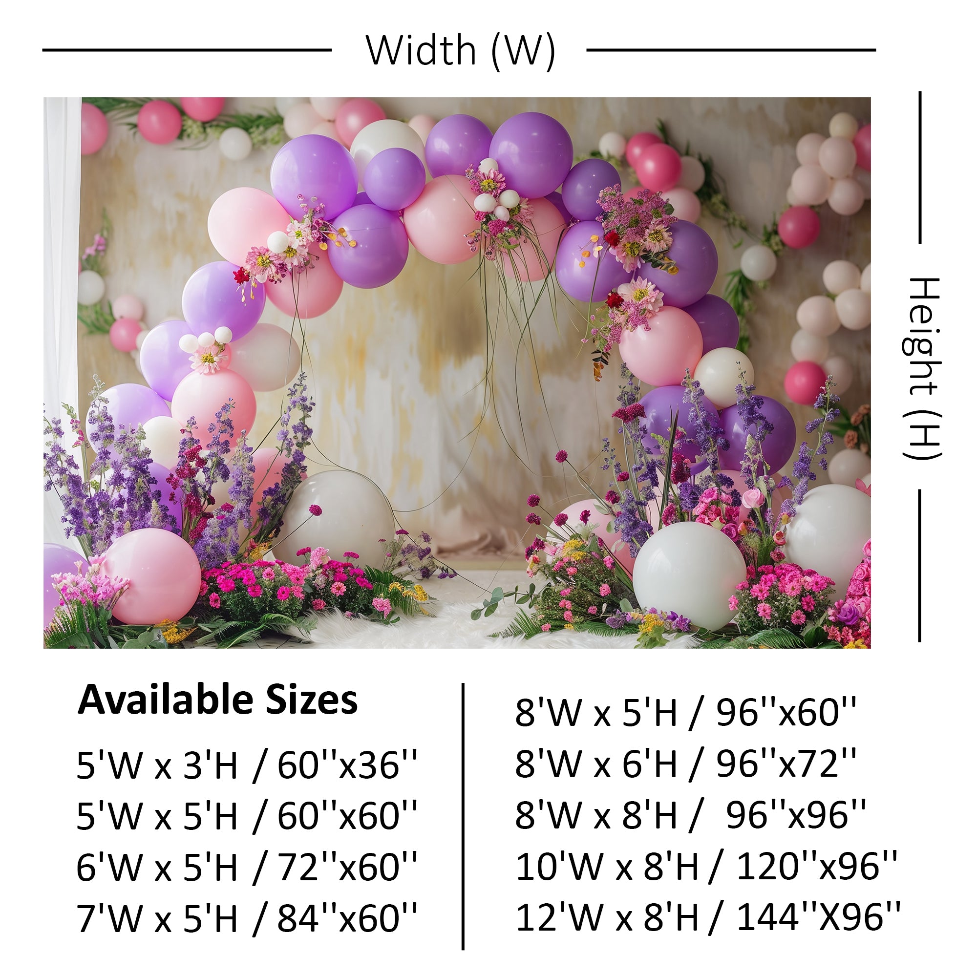 Pastel Floral Balloon Arch Backdrop