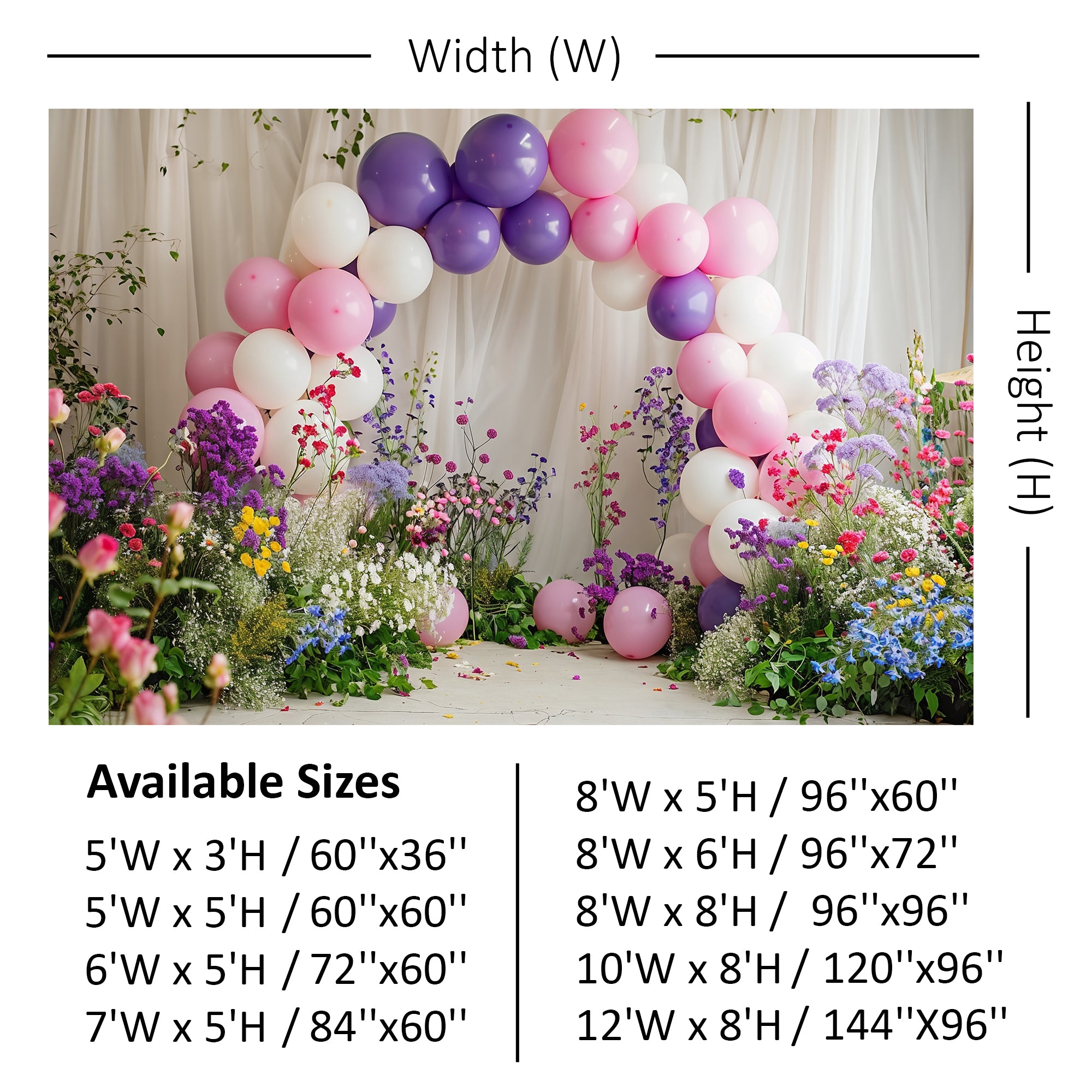 Pastel Balloon and Bloom Arch Backdrop