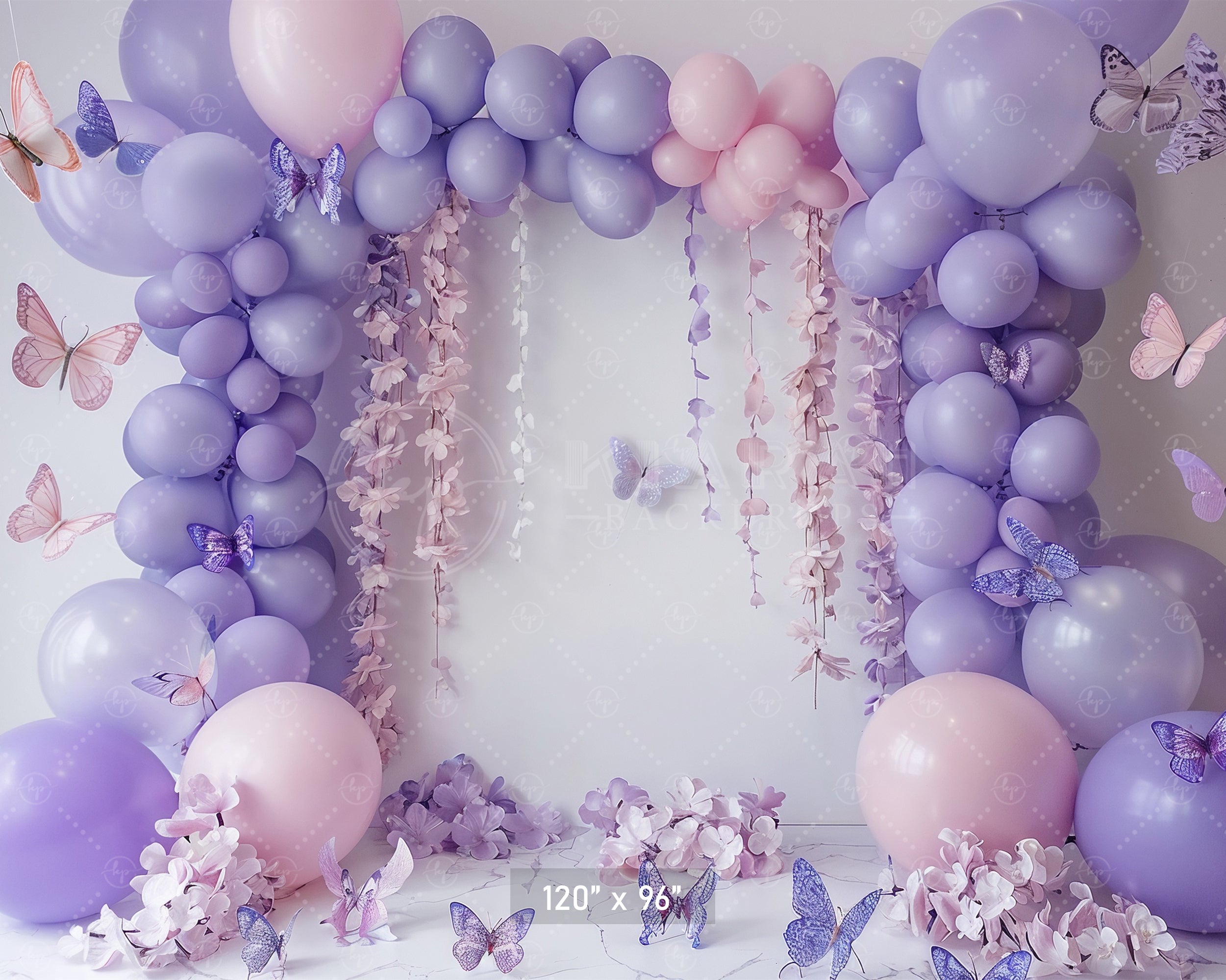 Lavender Butterfly Elegance Backdrop