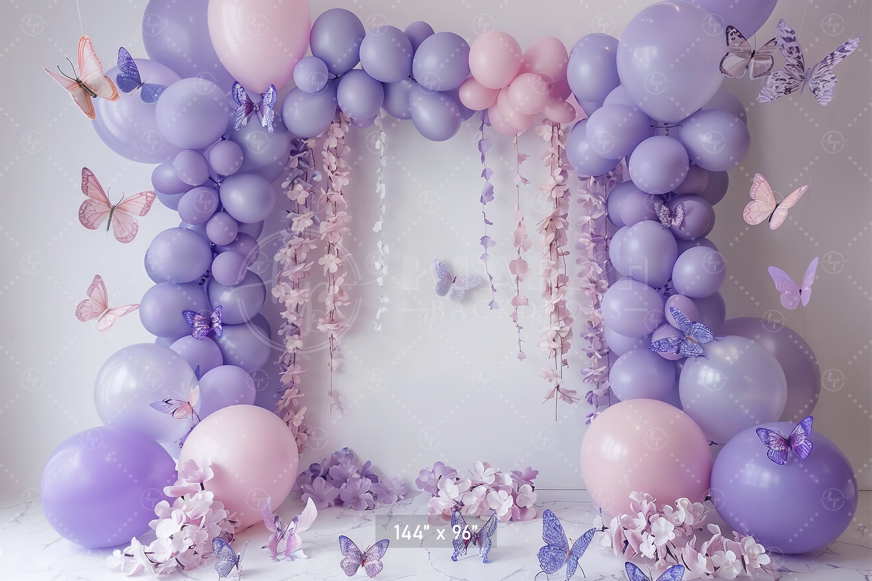Lavender Butterfly Elegance Backdrop