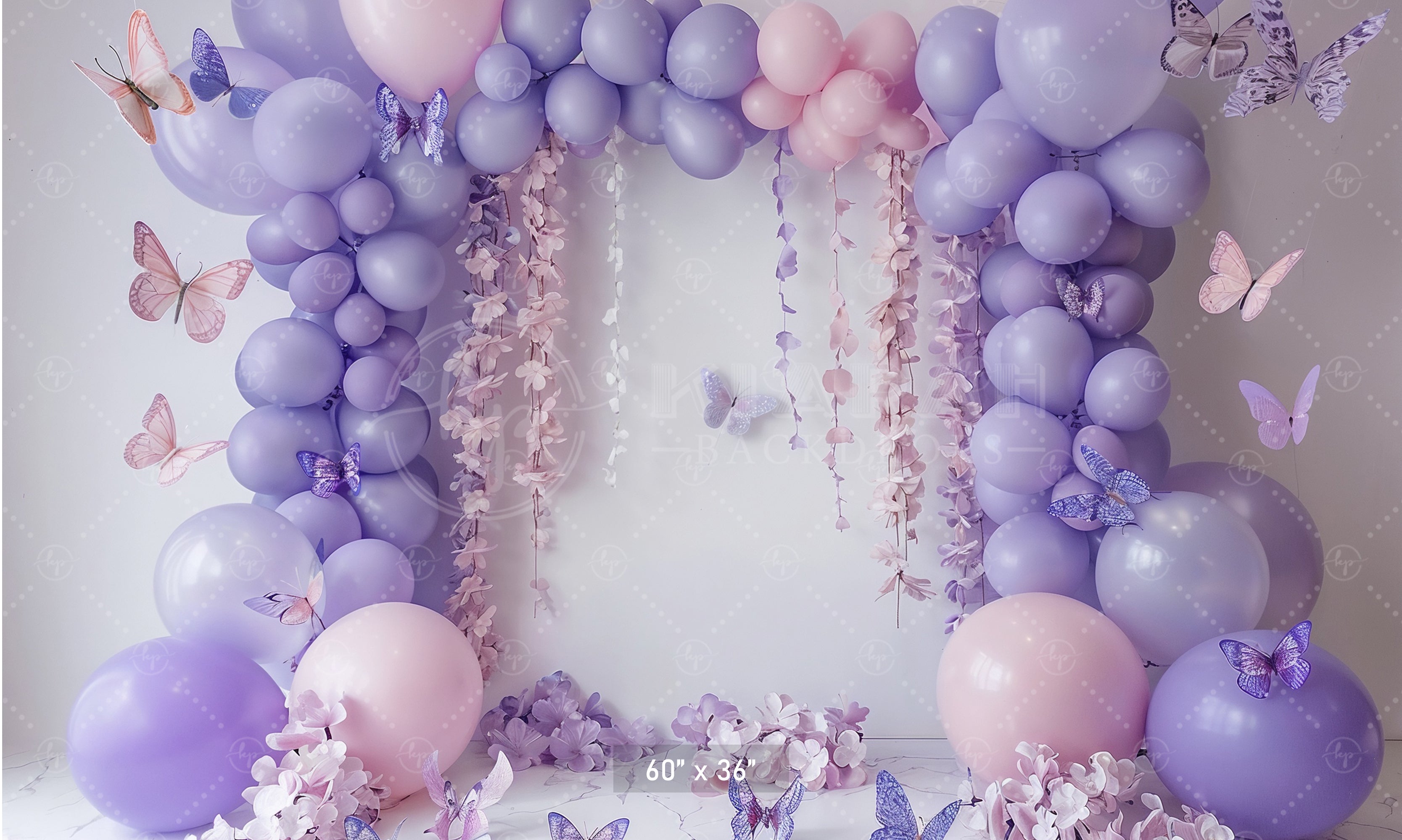 Lavender Butterfly Elegance Backdrop