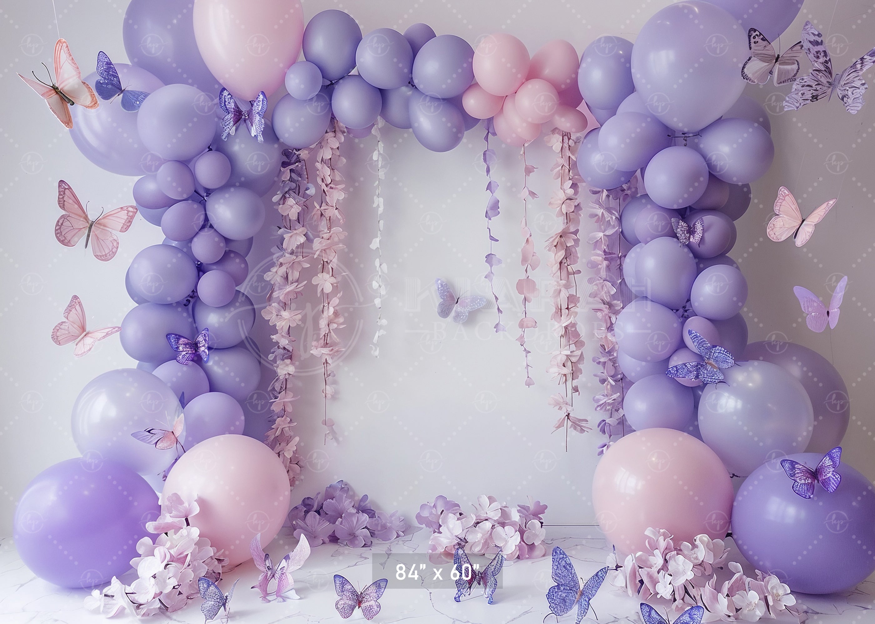 Lavender Butterfly Elegance Backdrop