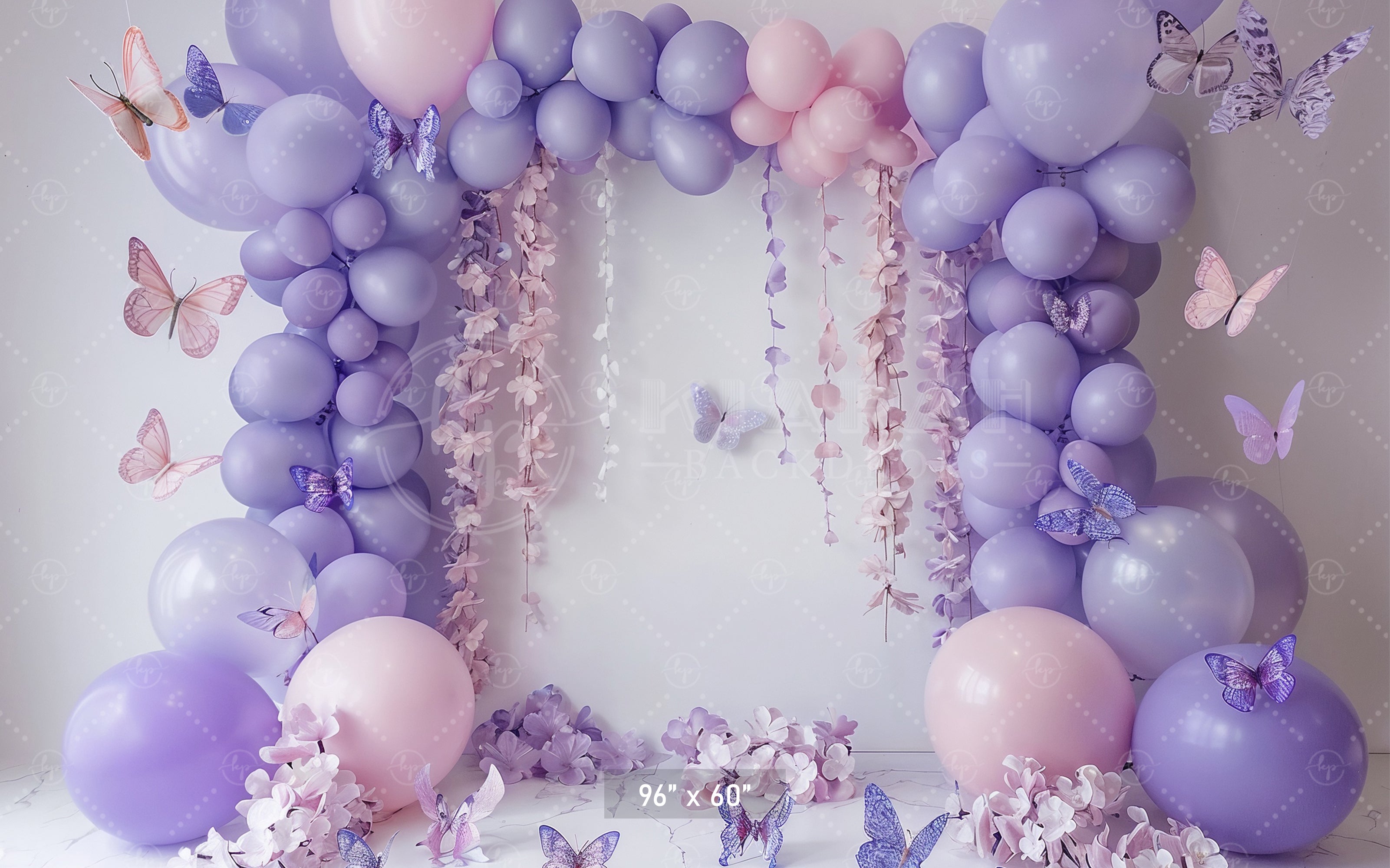 Lavender Butterfly Elegance Backdrop