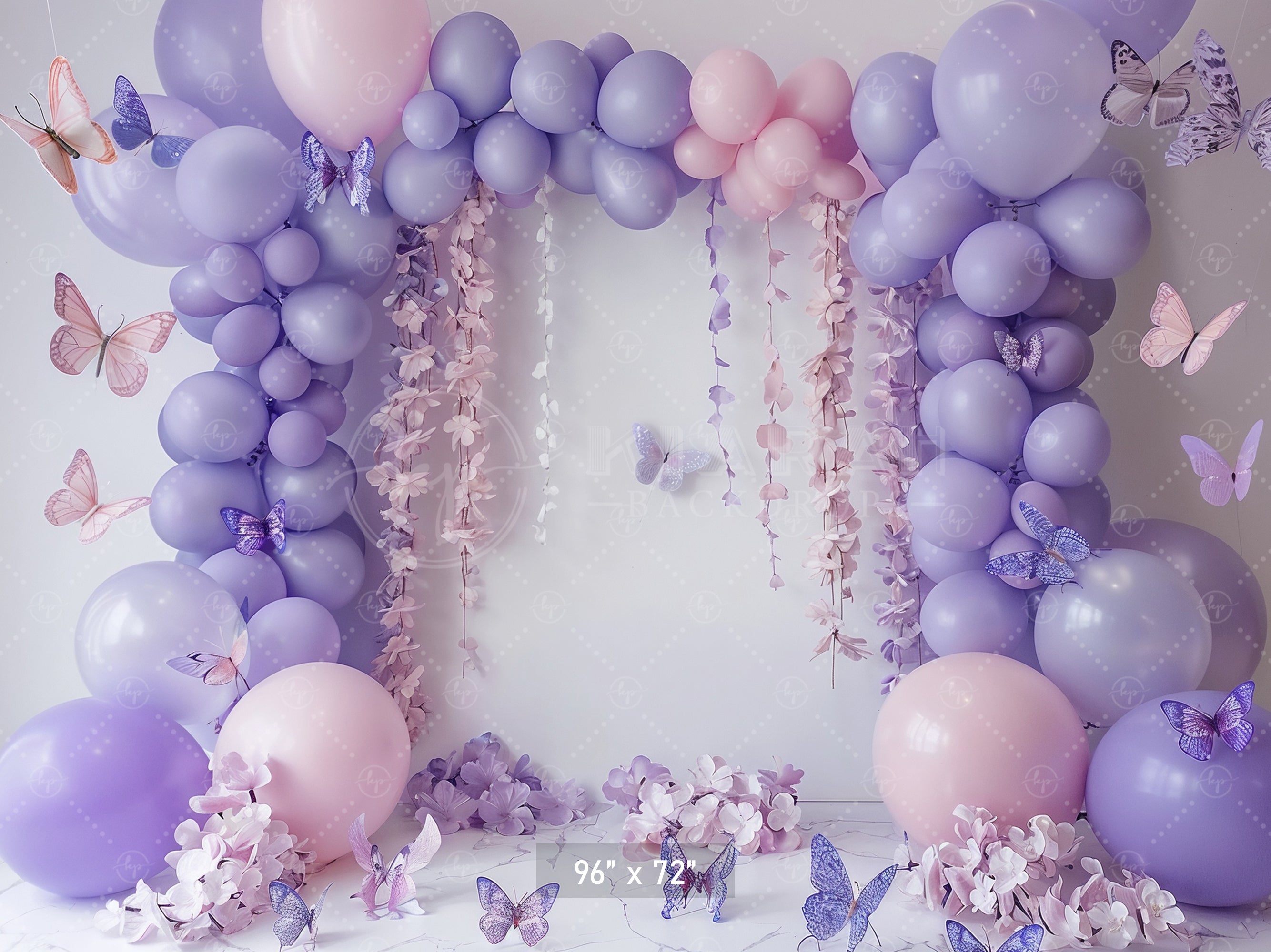 Lavender Butterfly Elegance Backdrop