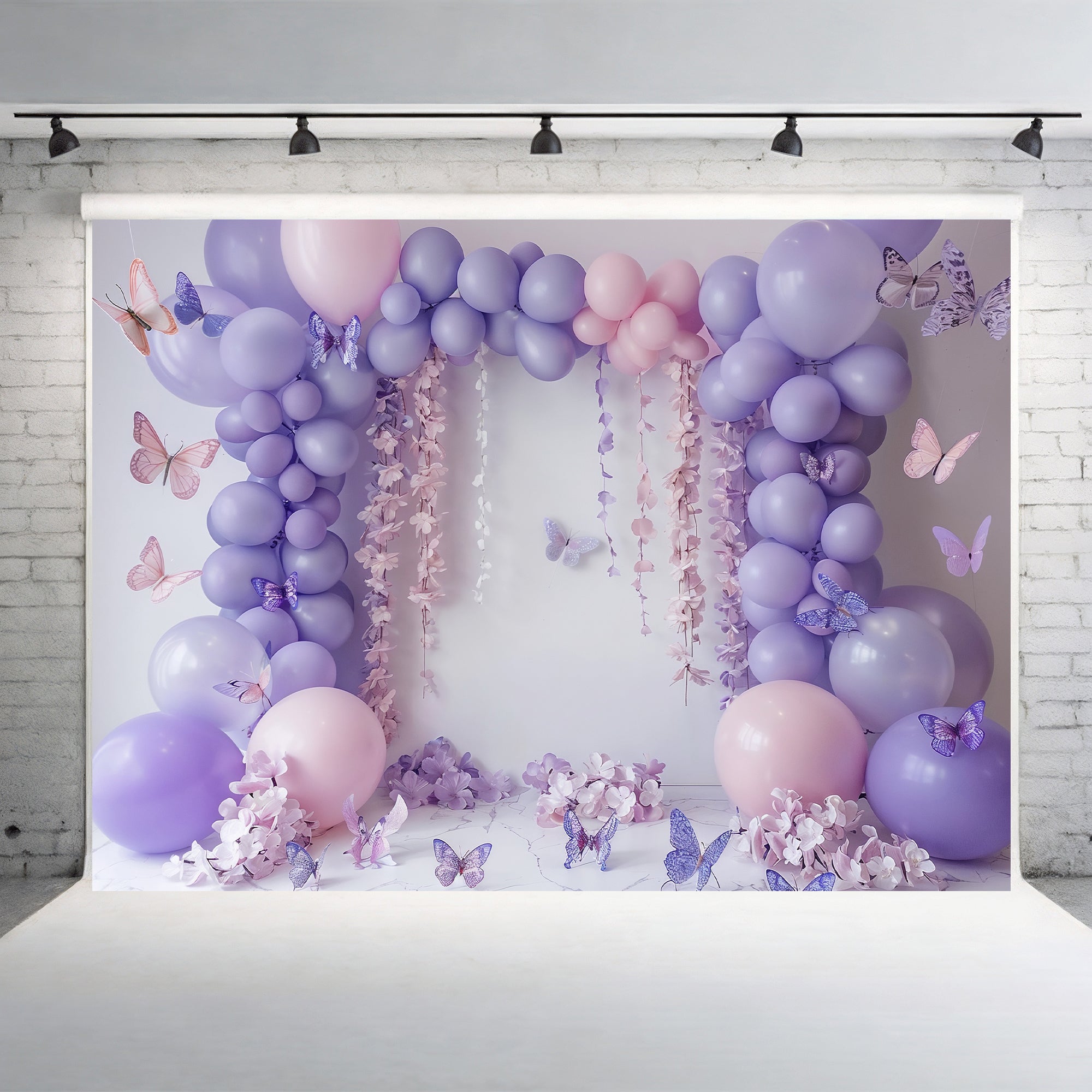 Lavender Butterfly Elegance Backdrop