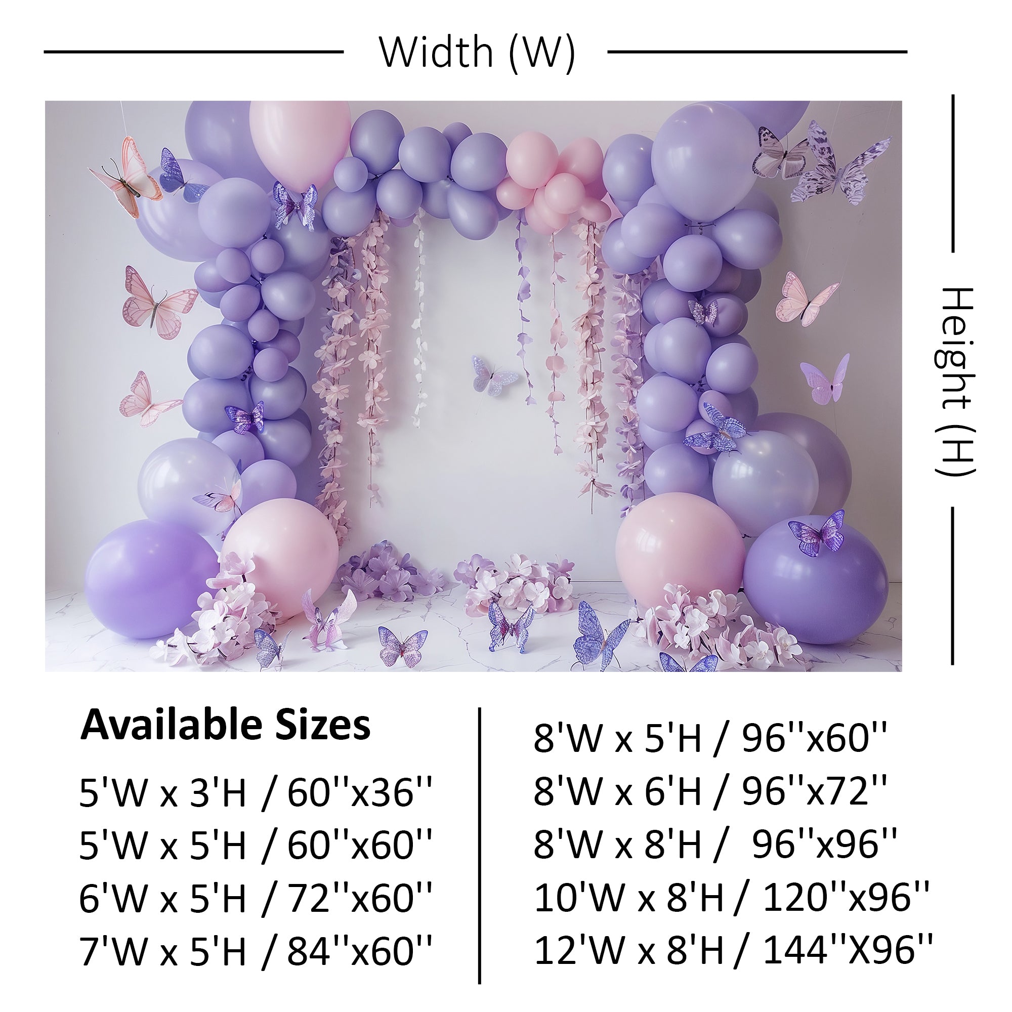 Lavender Butterfly Elegance Backdrop