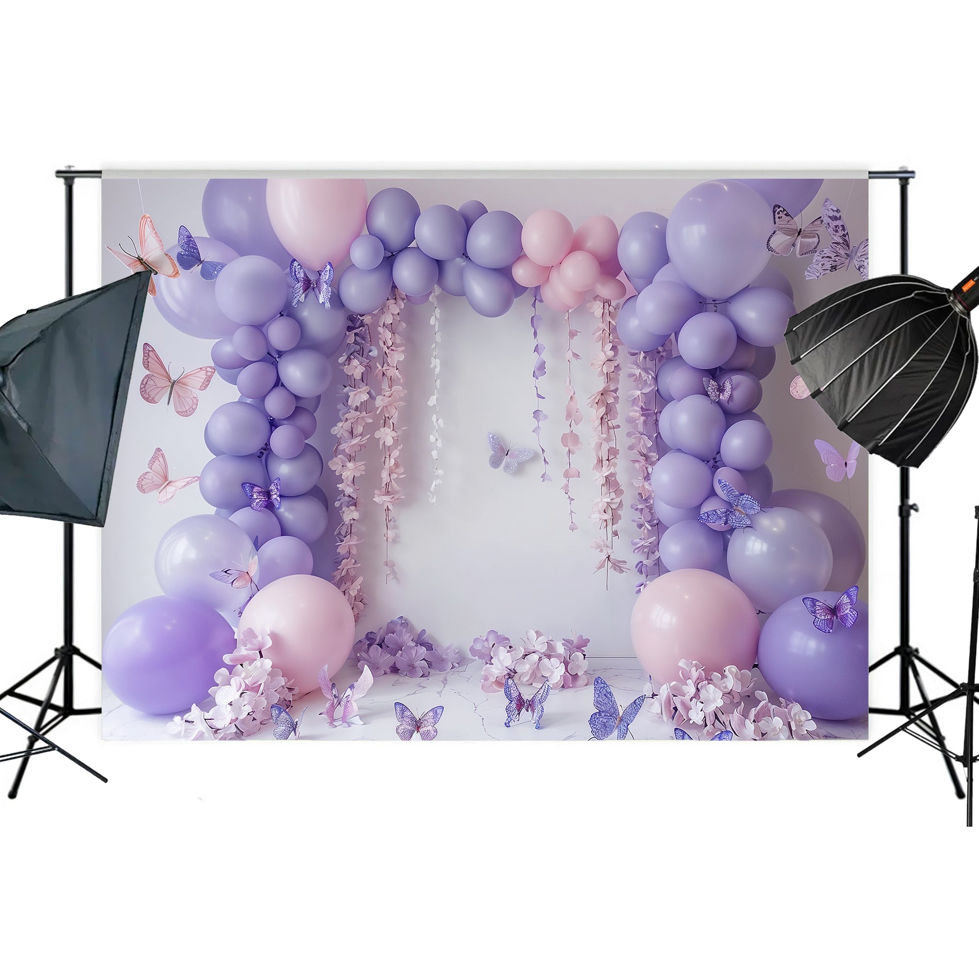 Lavender Butterfly Elegance Backdrop