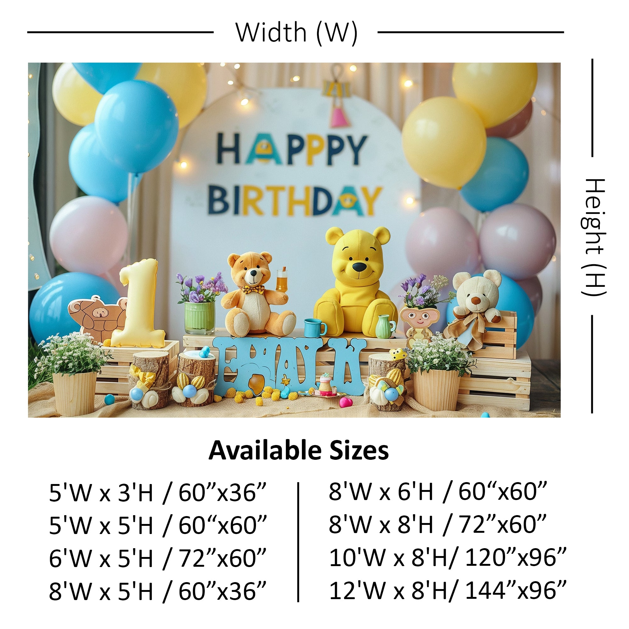 Adorable Teddy Birthday Setup Backdrop