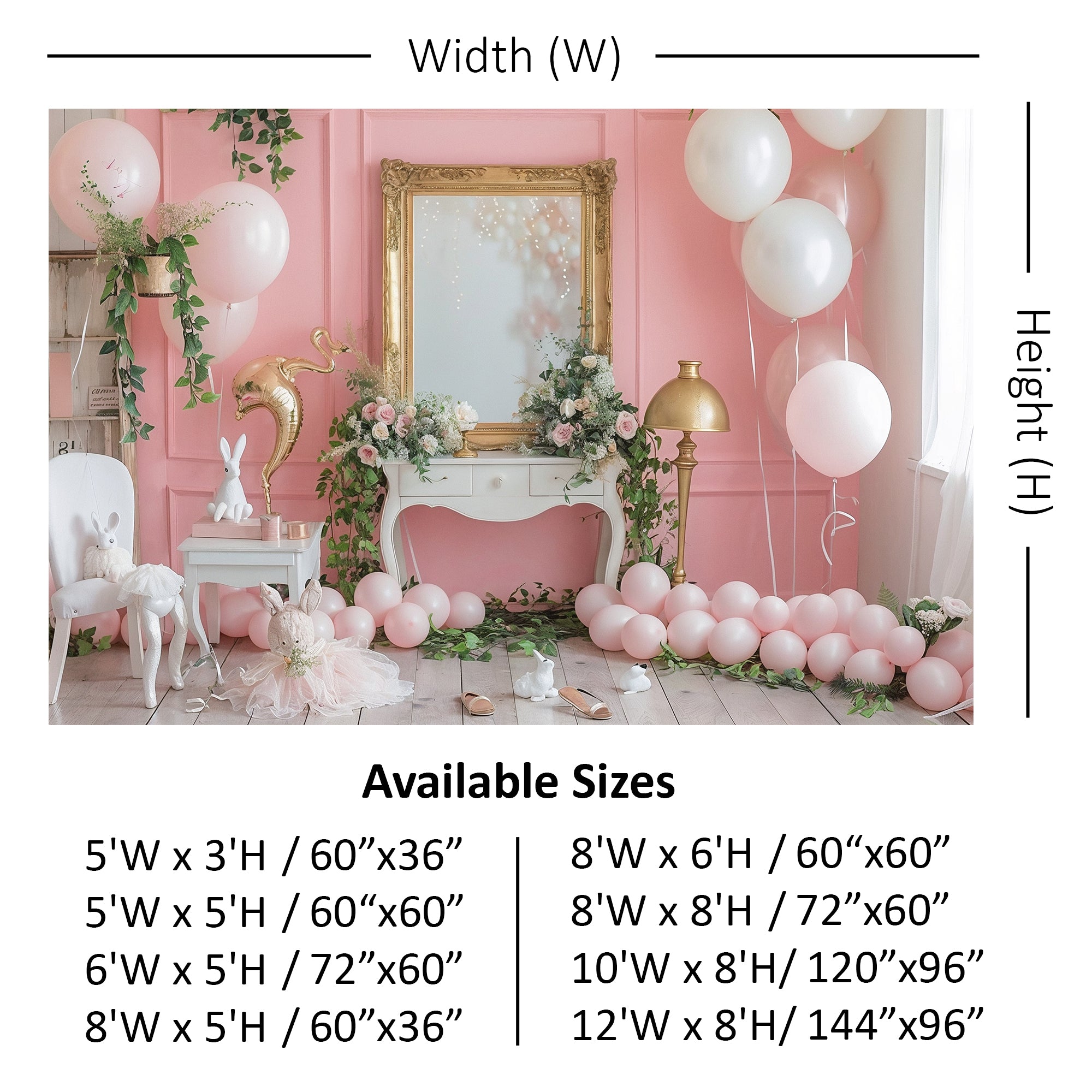 Elegant Pink Vanity Setup Backdrop