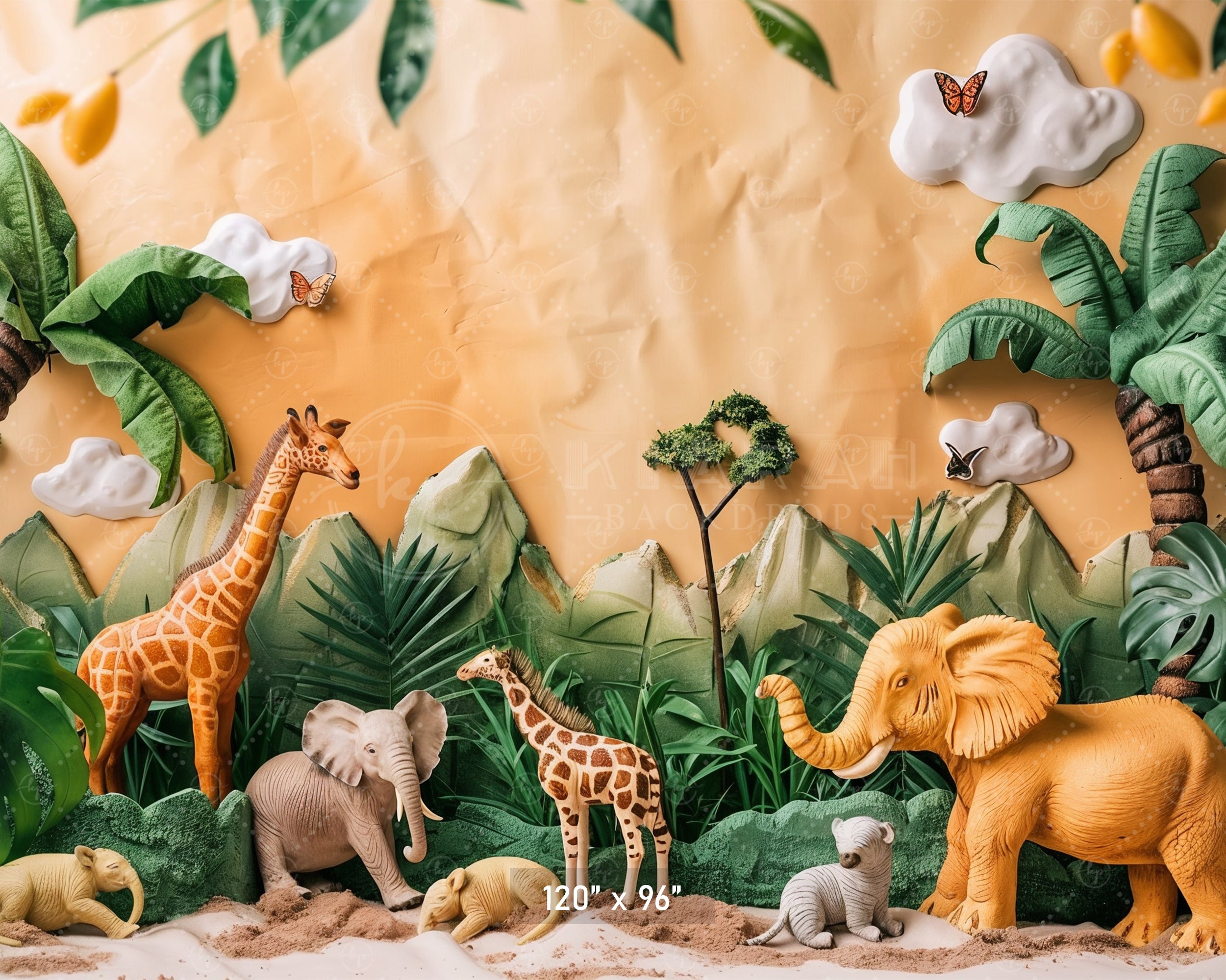 Safari Adventure Jungle Scene Backdrop
