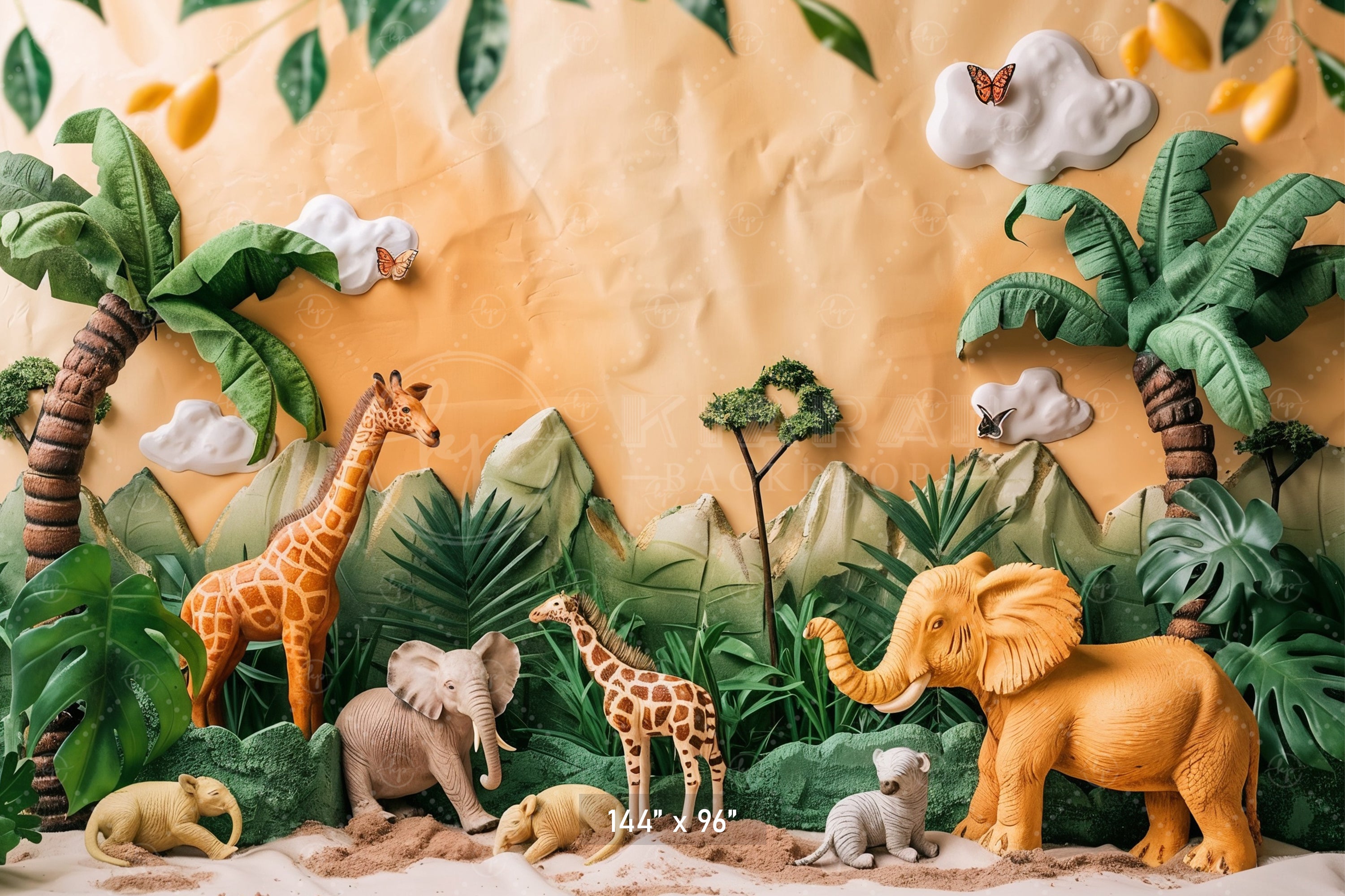 Safari Adventure Jungle Scene Backdrop