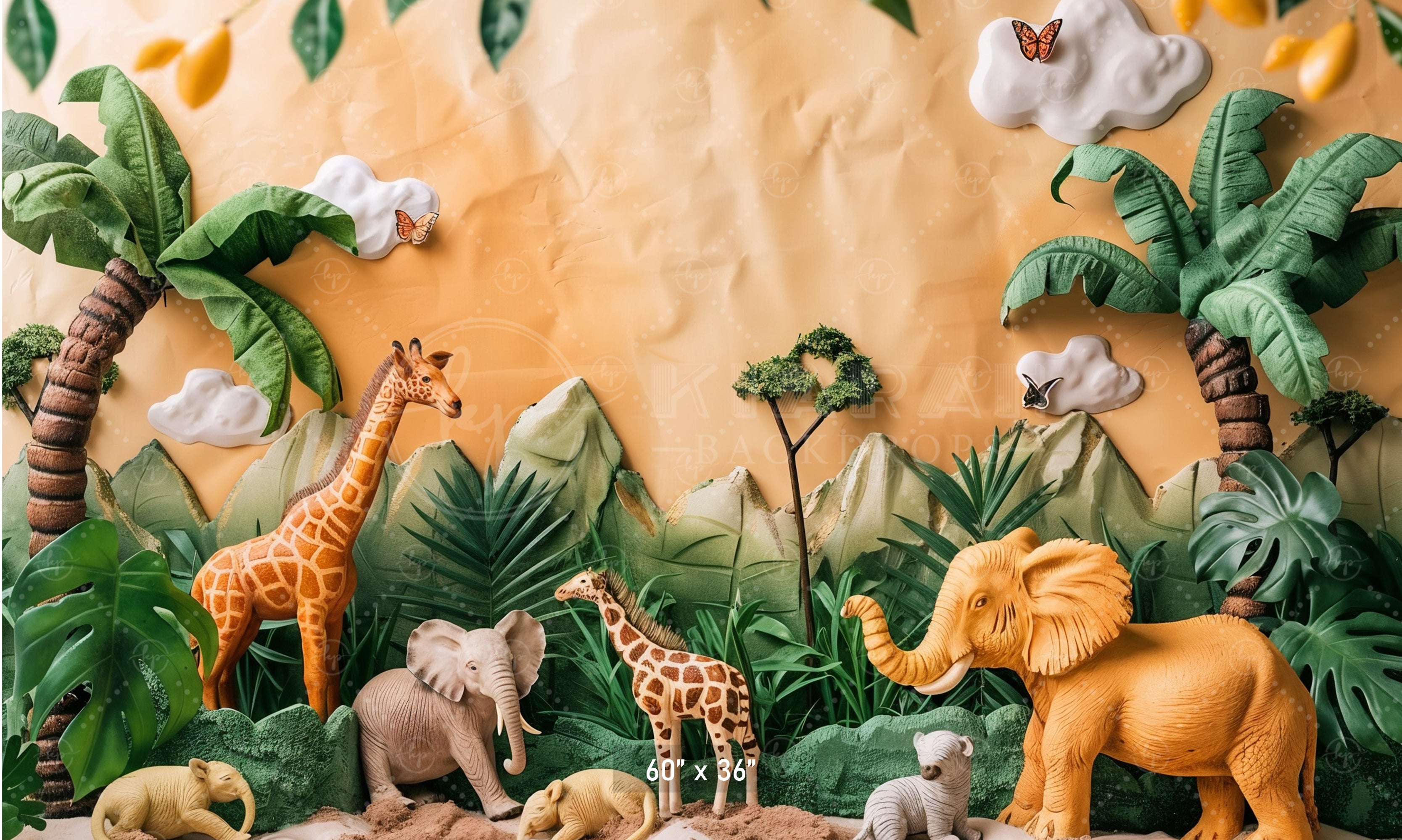 Safari Adventure Jungle Scene Backdrop