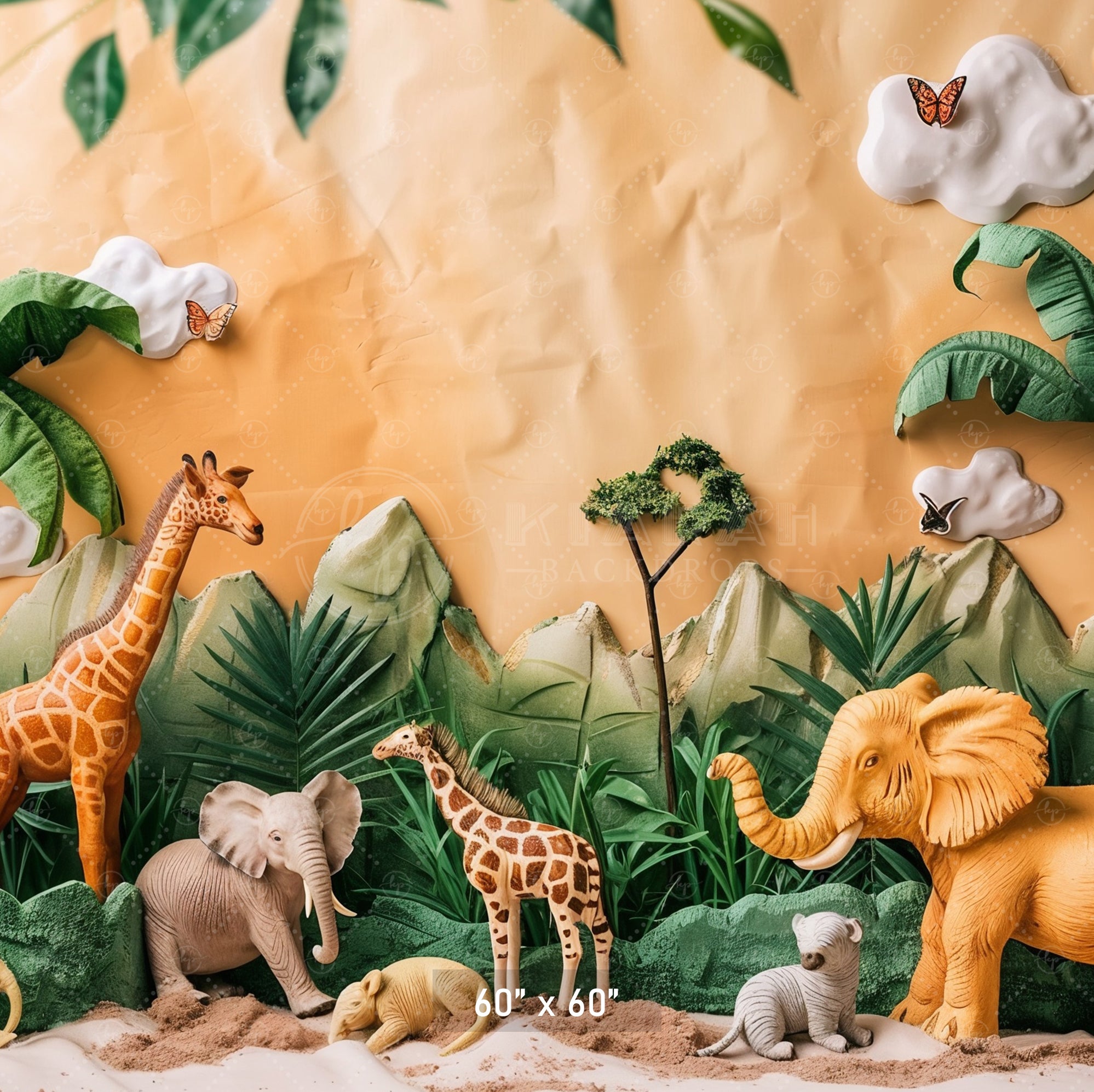 Safari Adventure Jungle Scene Backdrop
