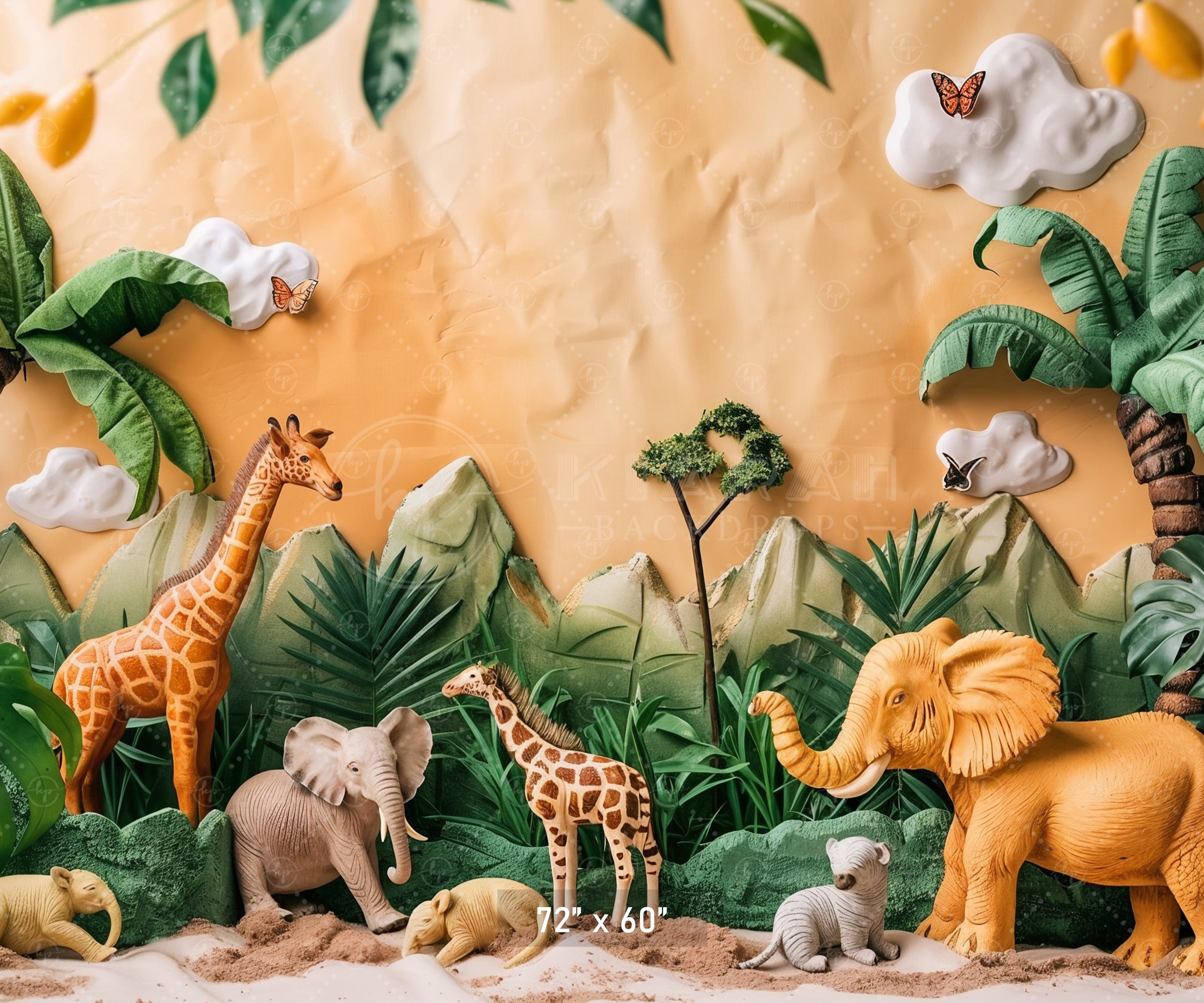Safari Adventure Jungle Scene Backdrop