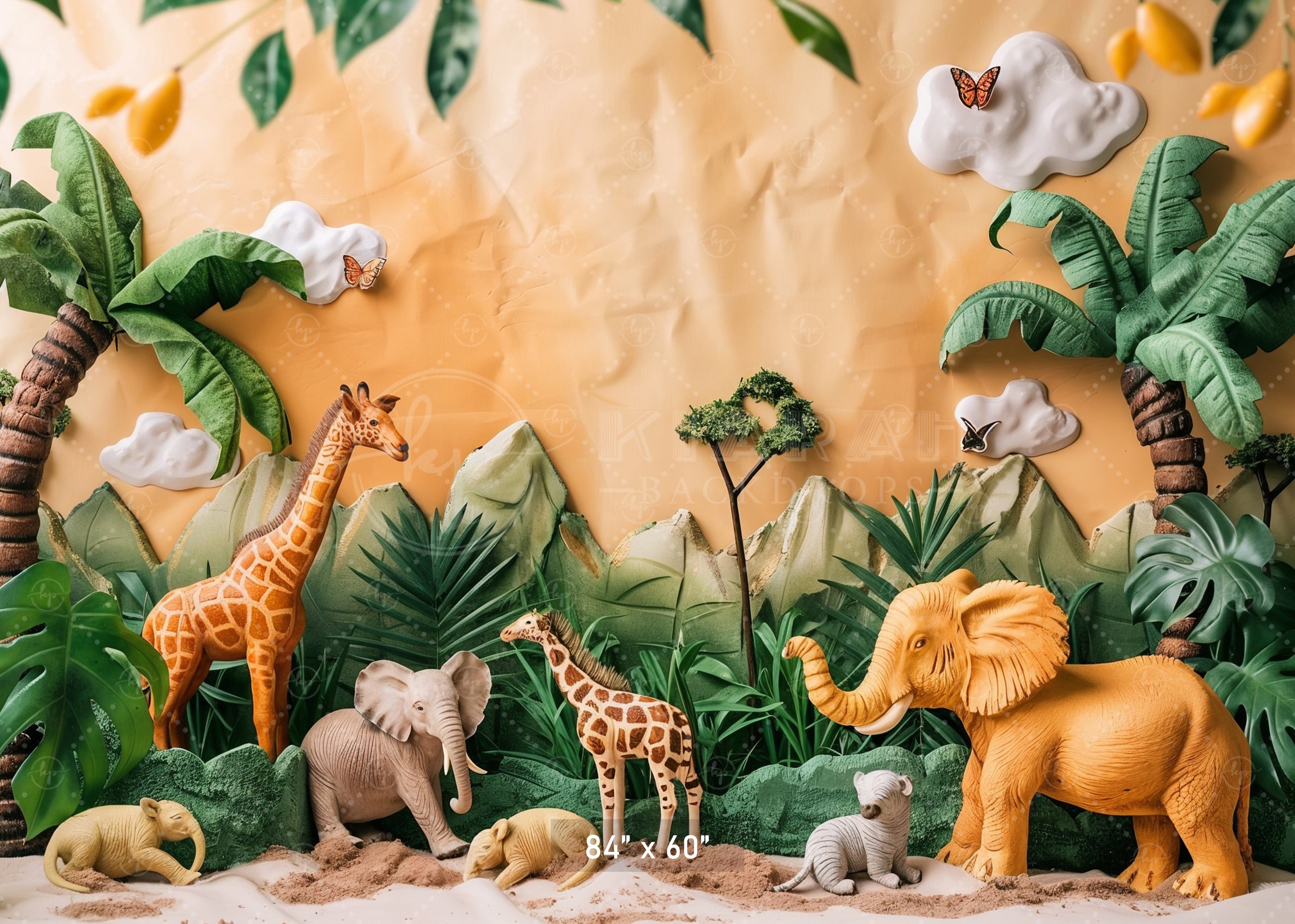 Safari Adventure Jungle Scene Backdrop