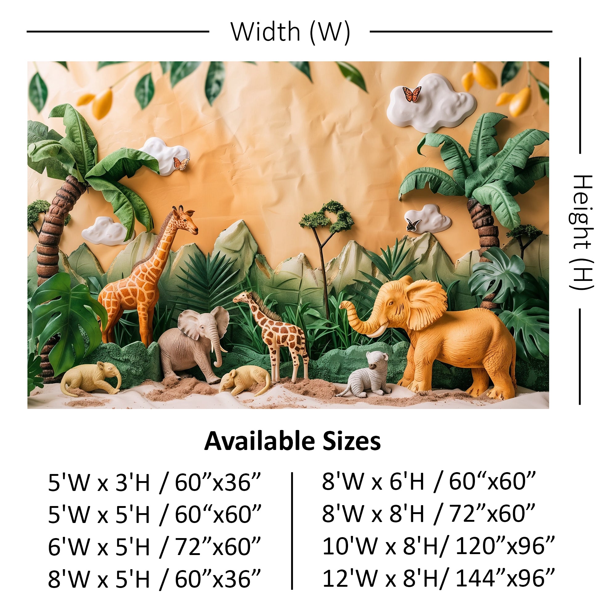 Safari Adventure Jungle Scene Backdrop