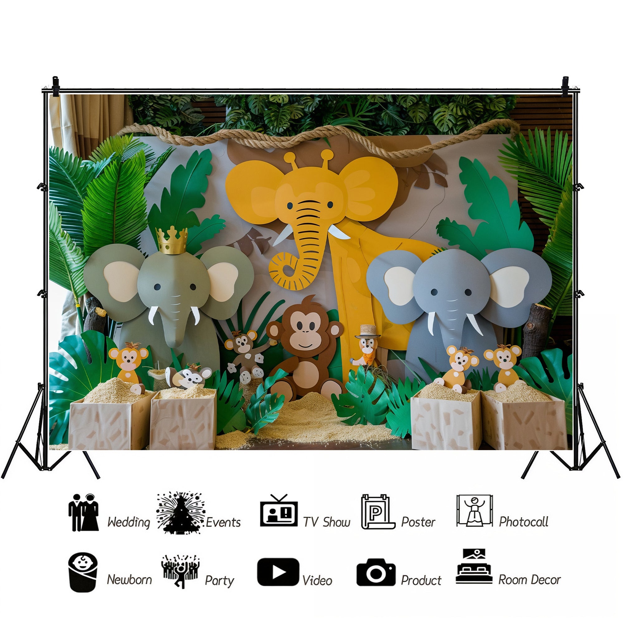 Jungle Safari Fun Adventure Backdrop