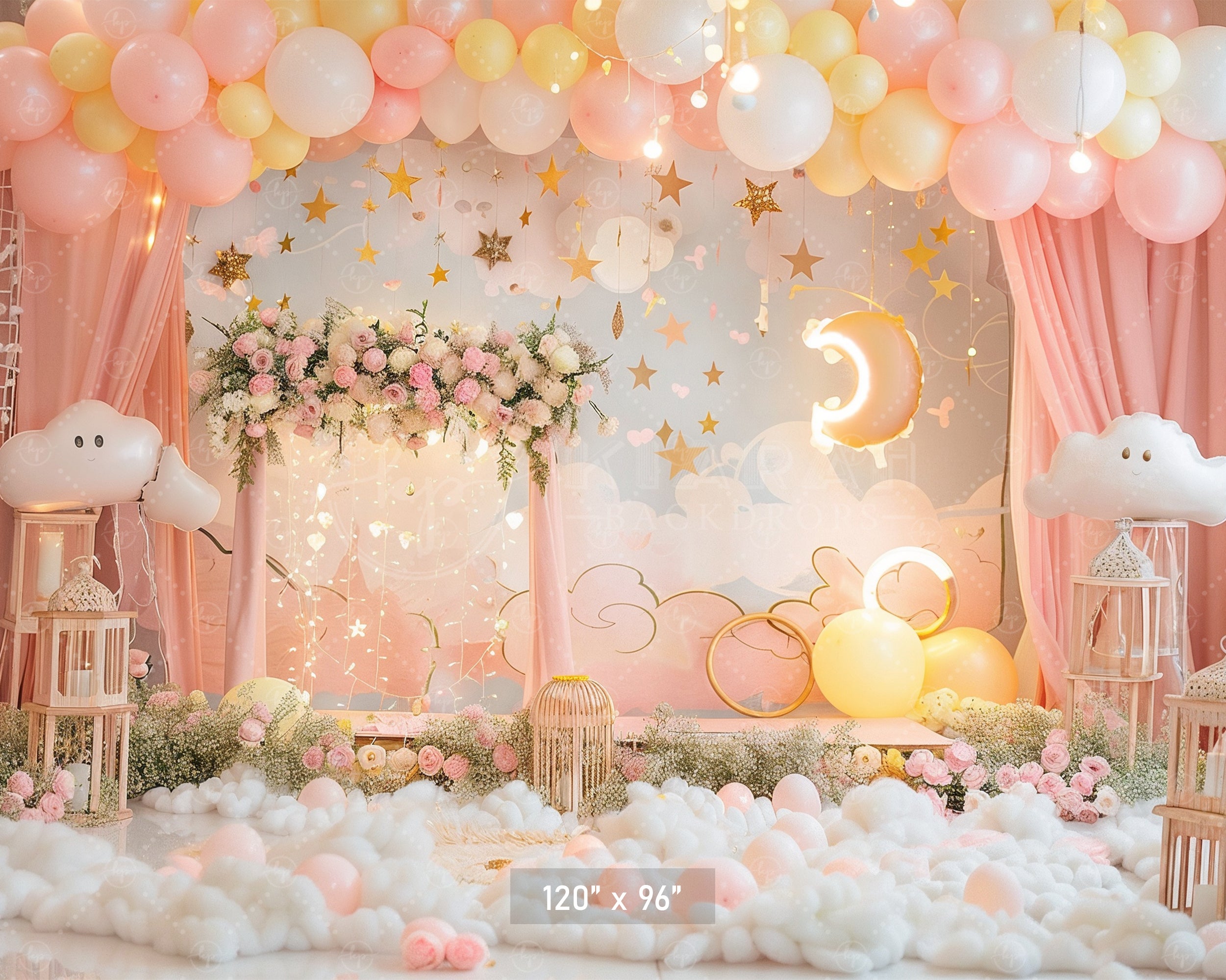 Dreamy Moonlit Clouds Backdrop