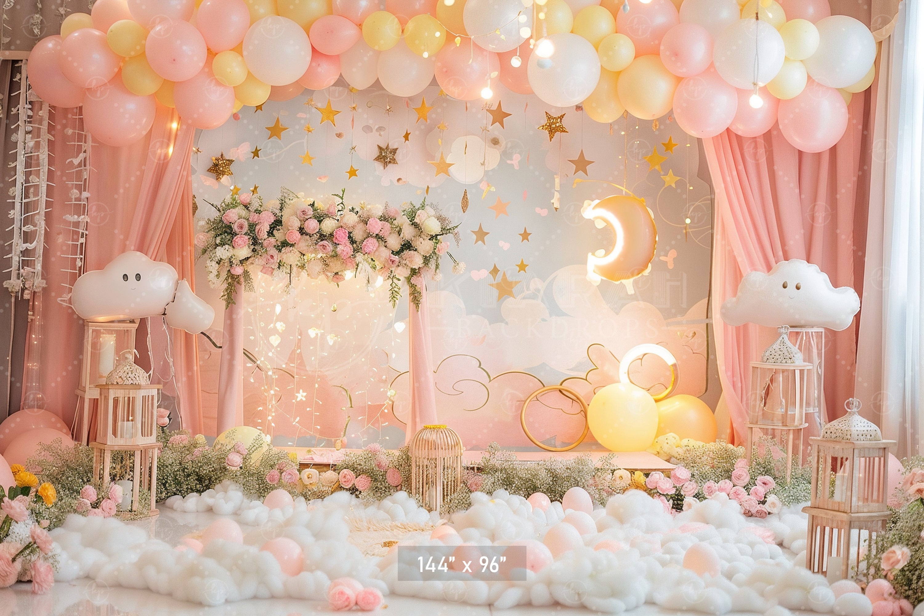 Dreamy Moonlit Clouds Backdrop