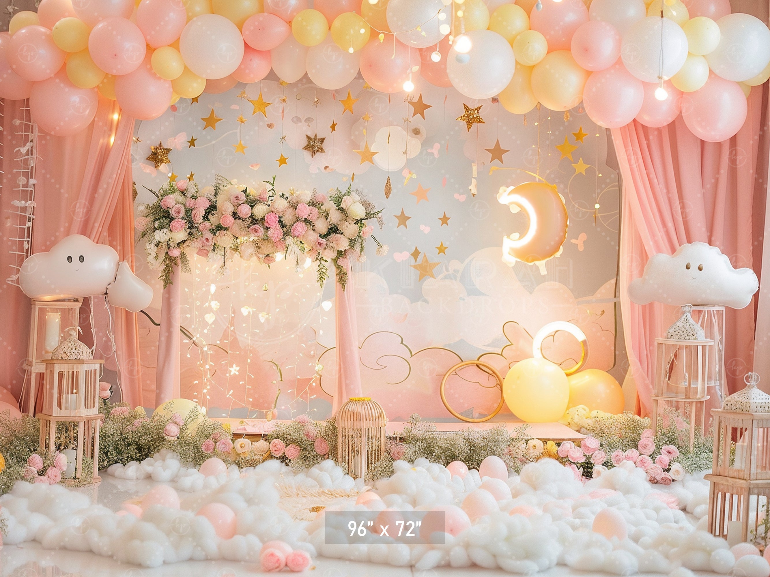 Dreamy Moonlit Clouds Backdrop