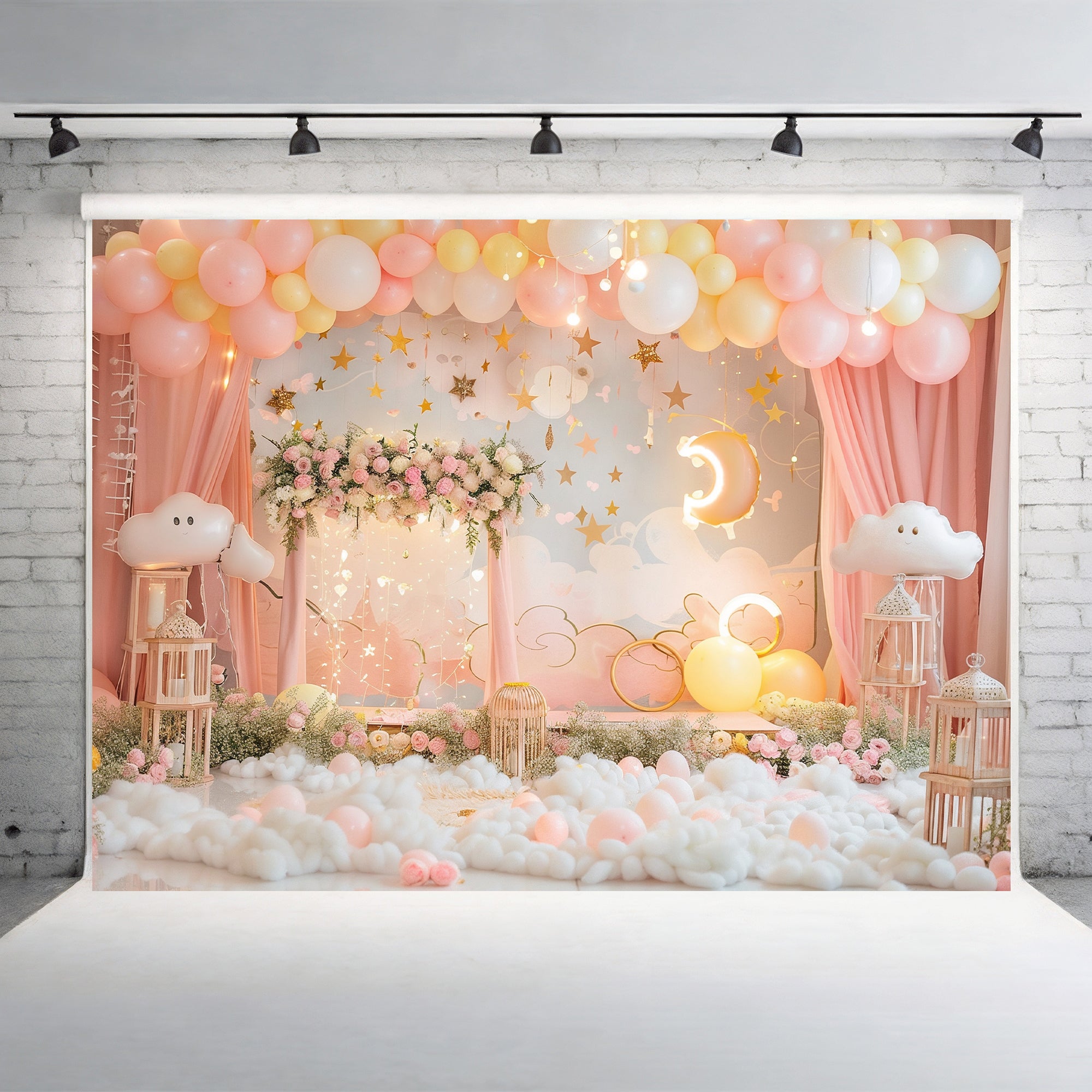 Dreamy Moonlit Clouds Backdrop