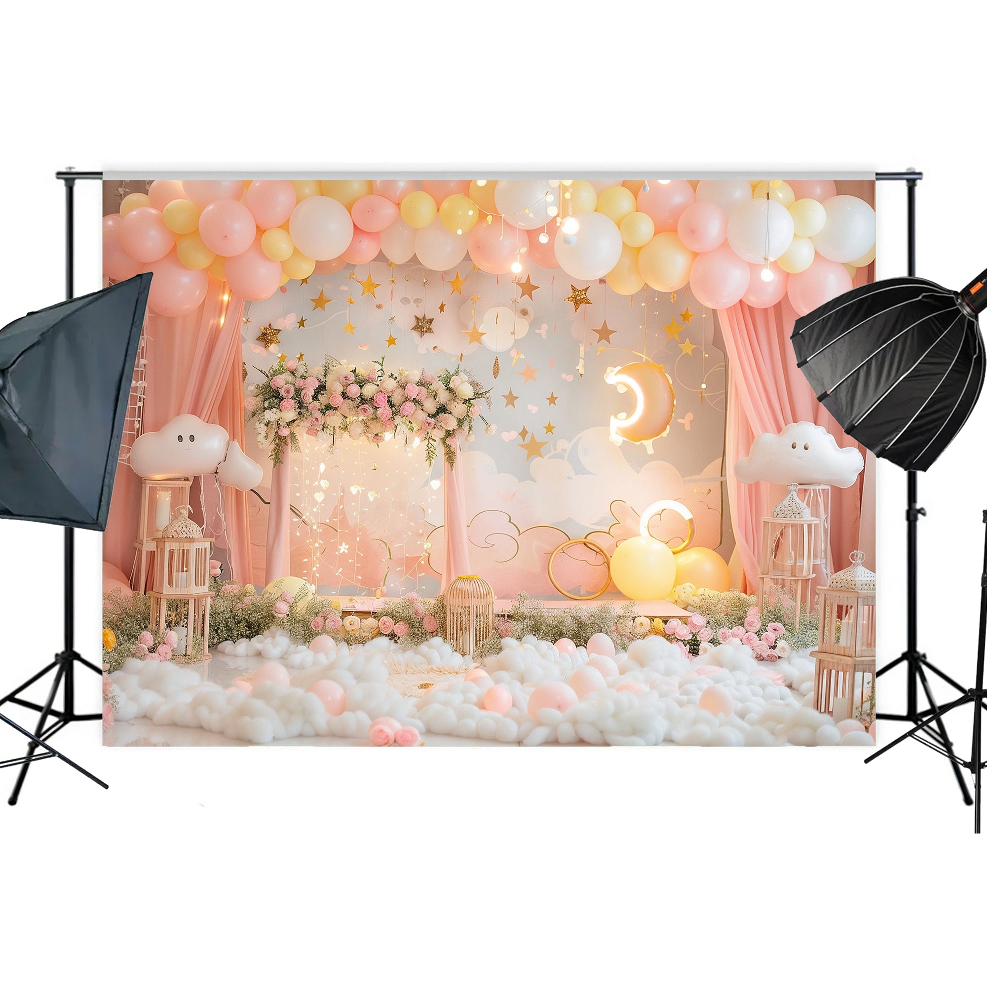 Dreamy Moonlit Clouds Backdrop