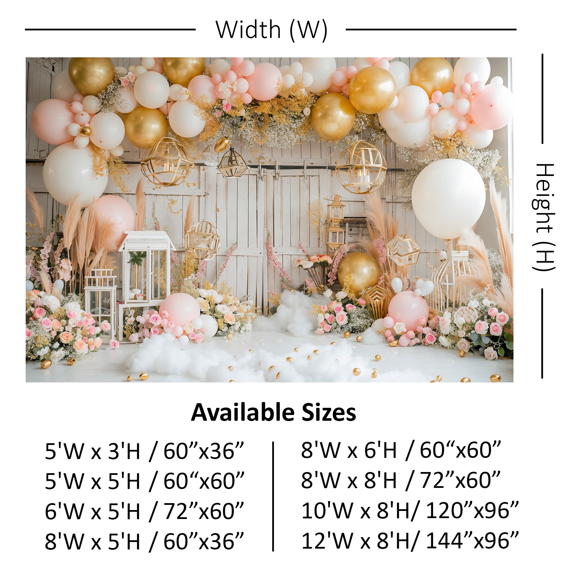 Golden Elegance Charm Backdrop