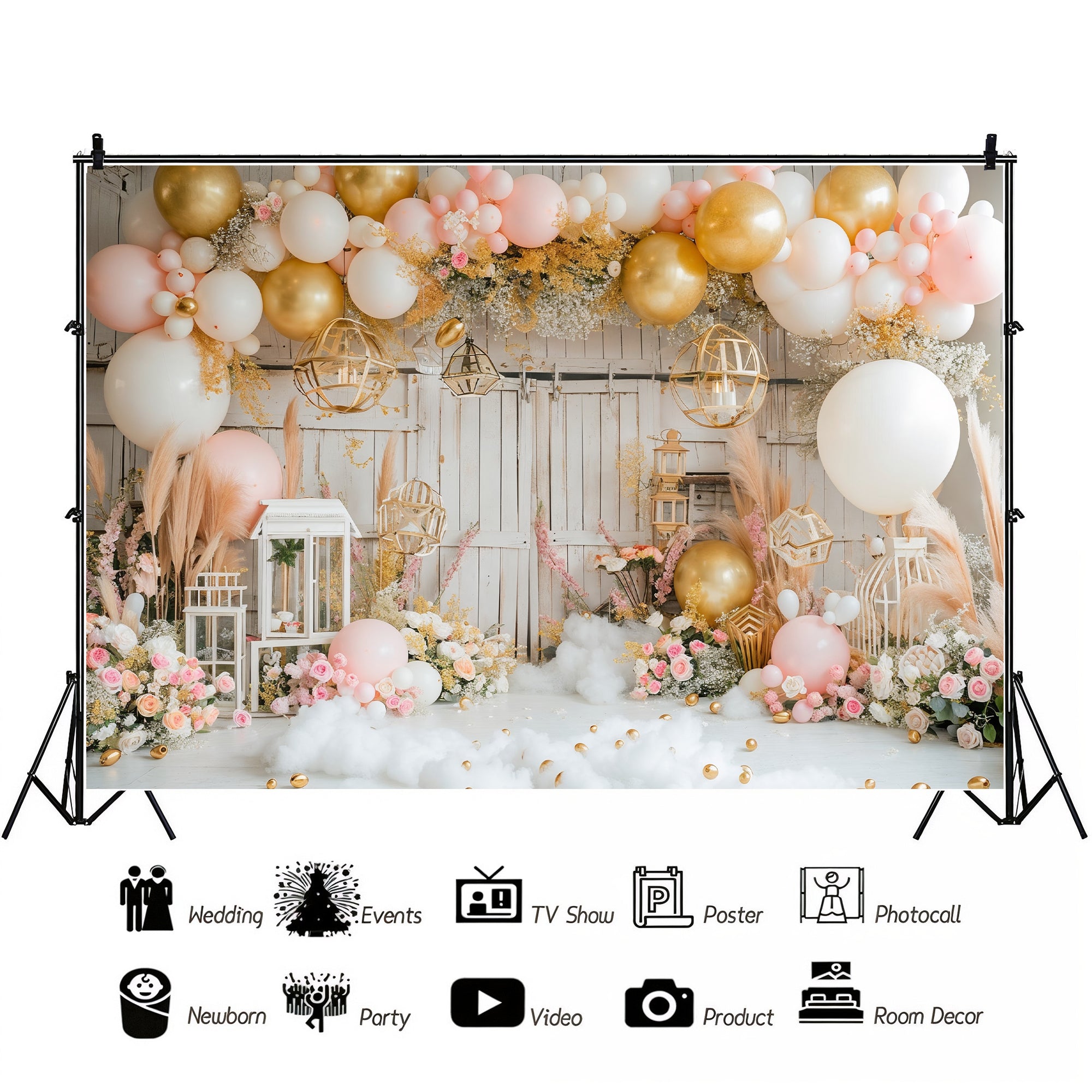 Golden Elegance Charm Backdrop