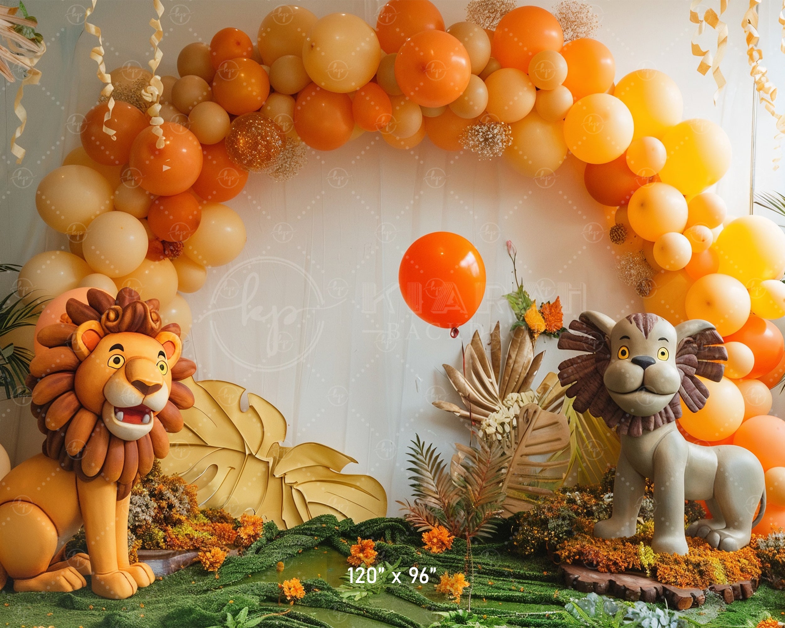 Safari Adventure Lion Theme Backdrop