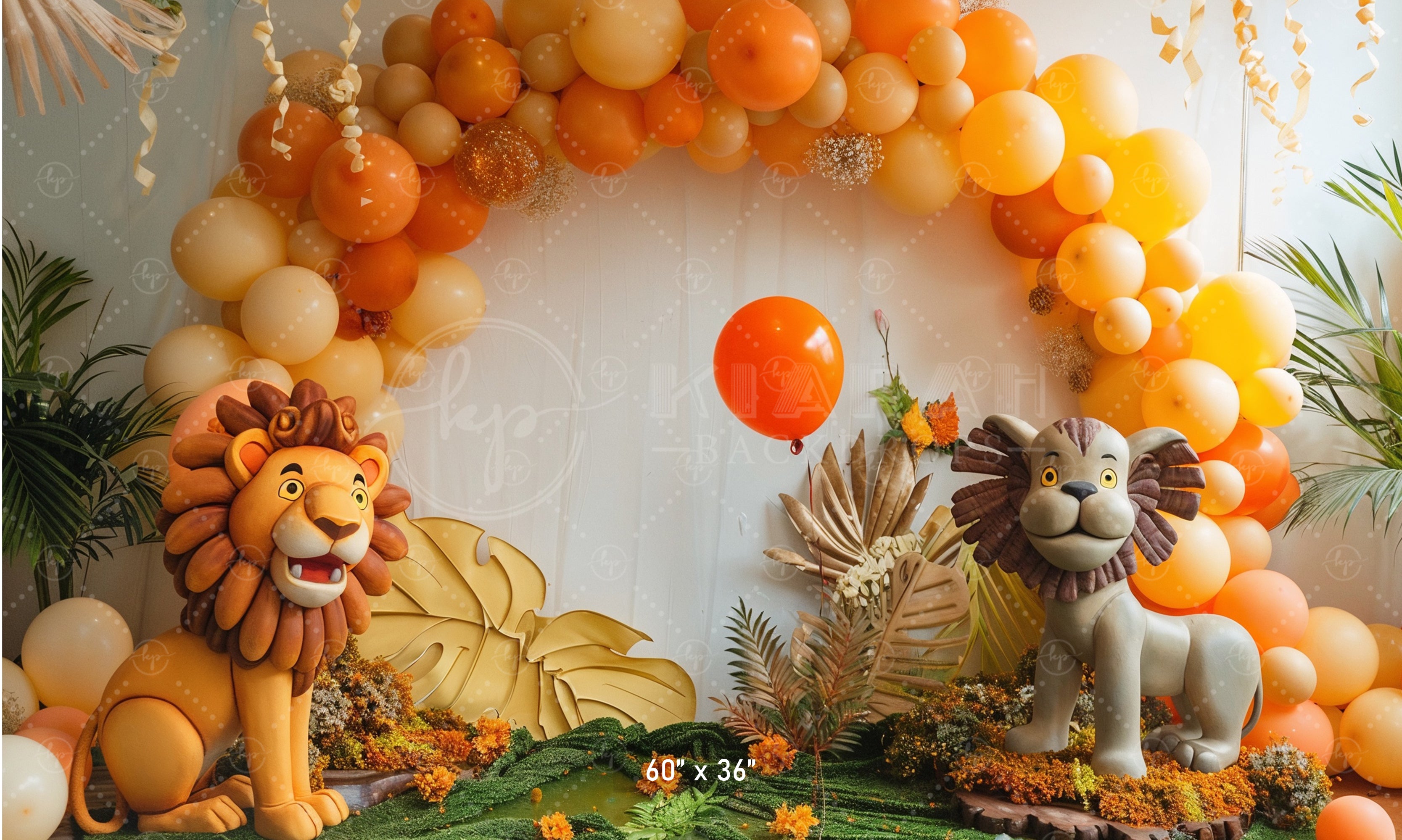 Safari Adventure Lion Theme Backdrop