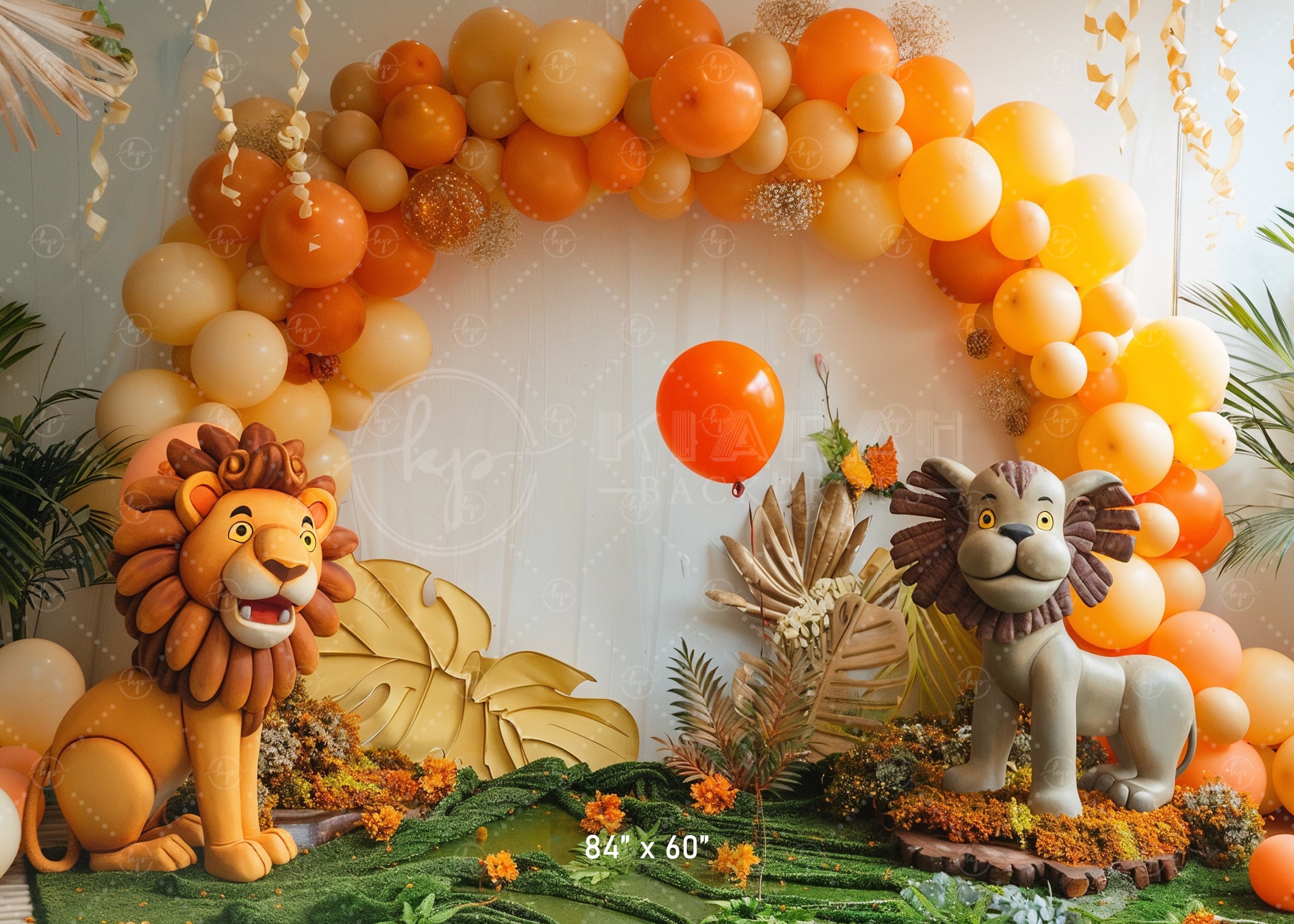 Safari Adventure Lion Theme Backdrop