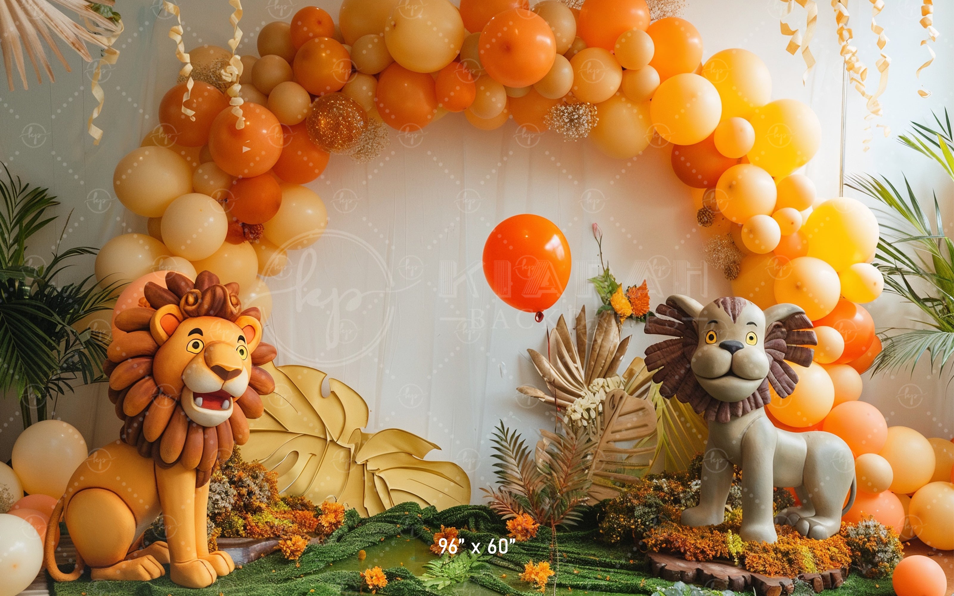 Safari Adventure Lion Theme Backdrop