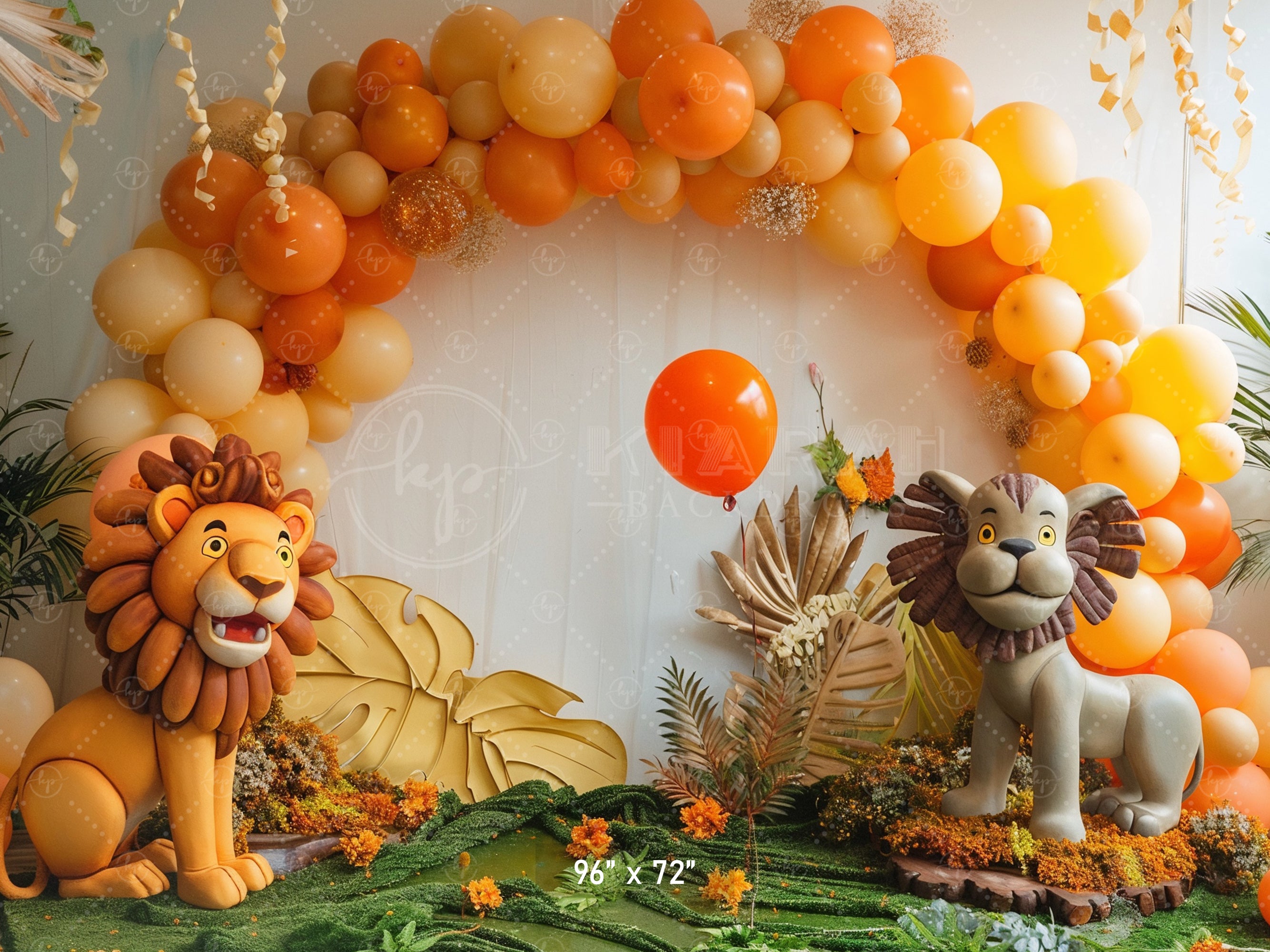 Safari Adventure Lion Theme Backdrop