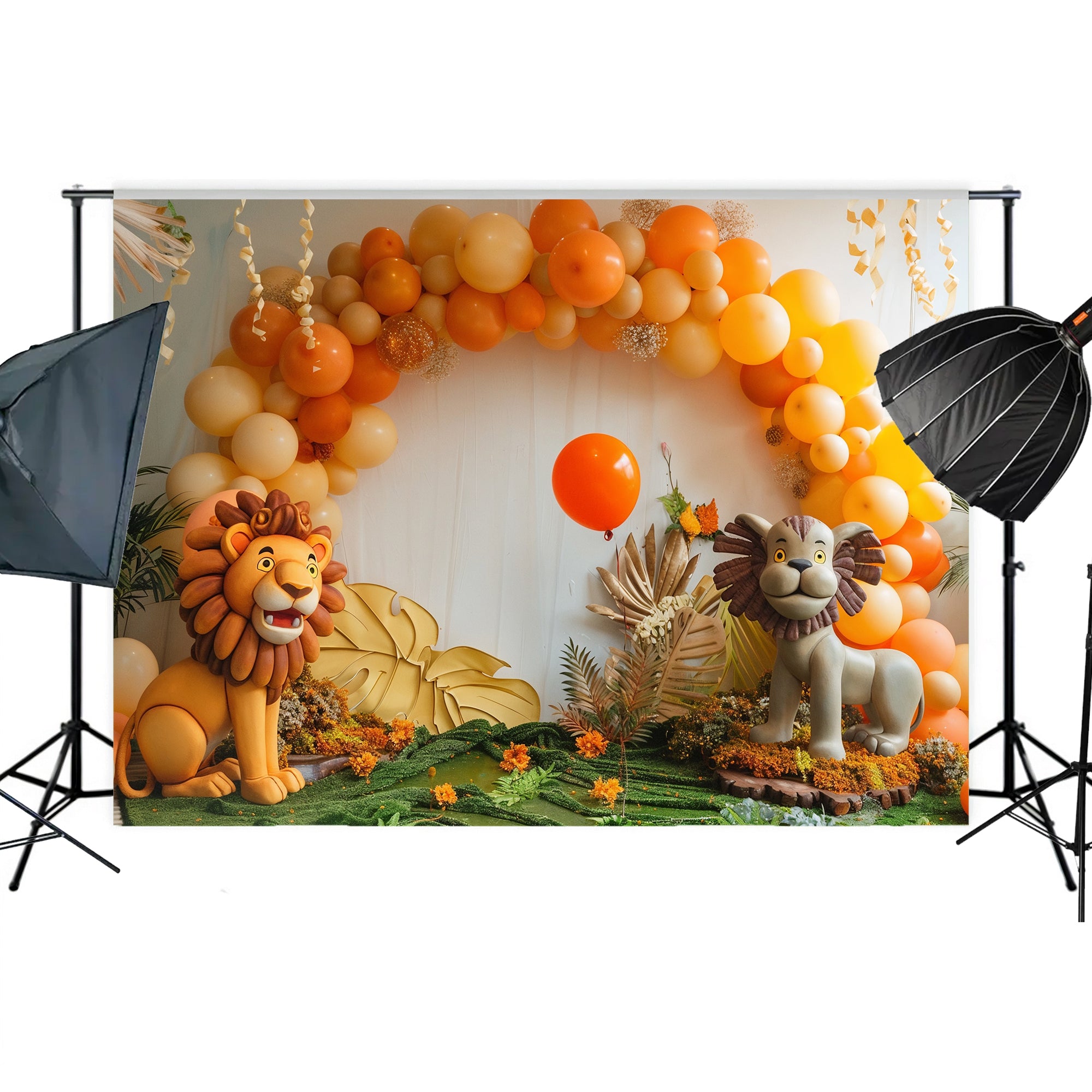 Safari Adventure Lion Theme Backdrop