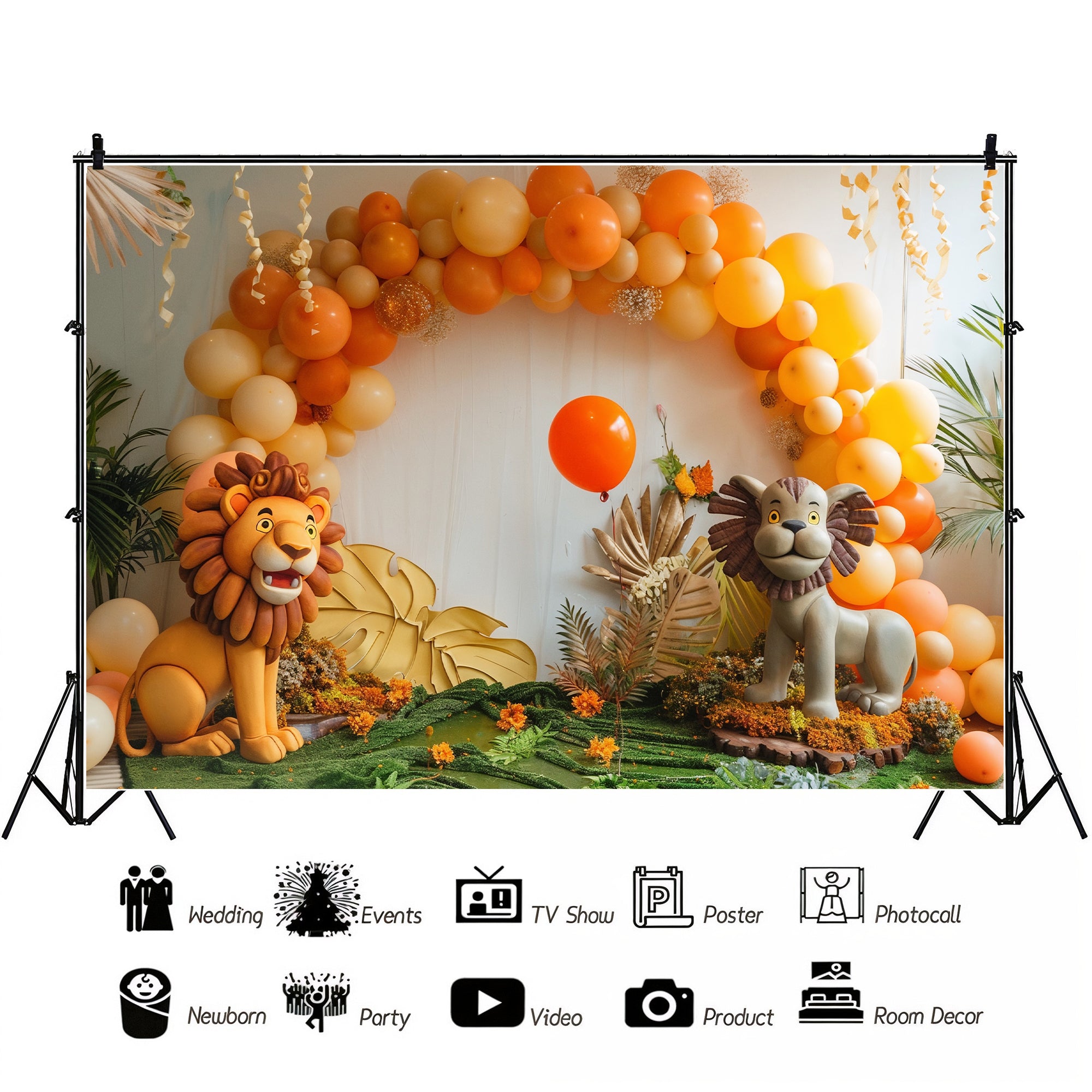 Safari Adventure Lion Theme Backdrop