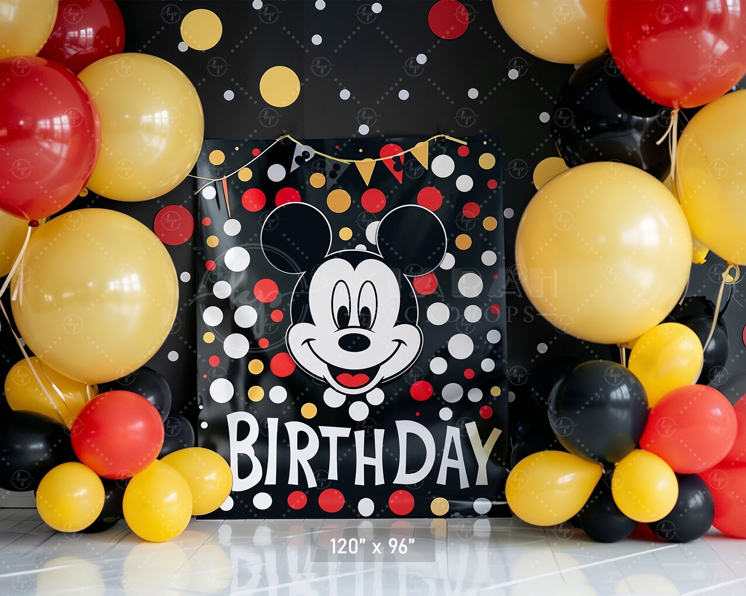 Mouse Party Birthday Fun Backdrop