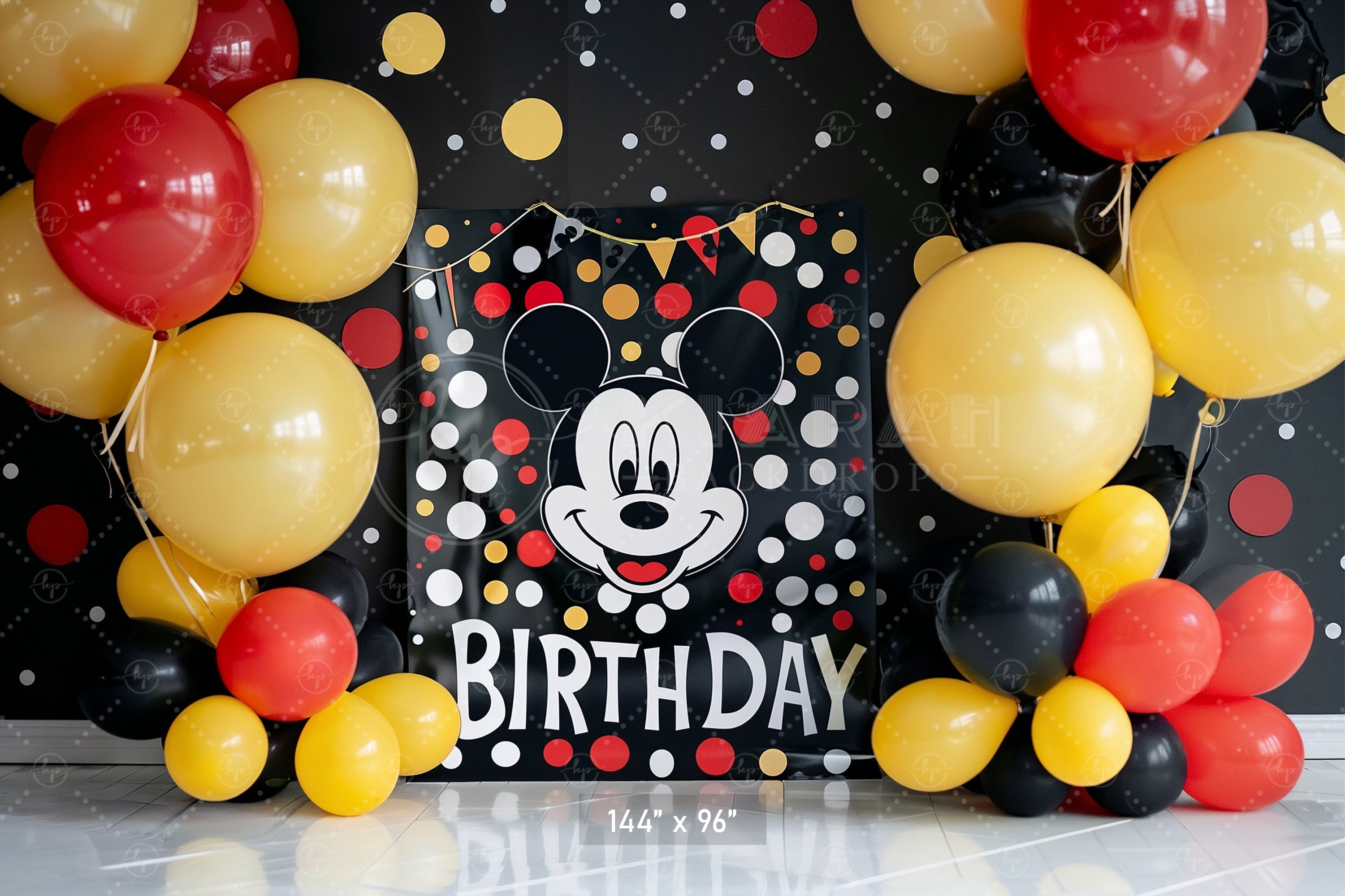 Mouse Party Birthday Fun Backdrop