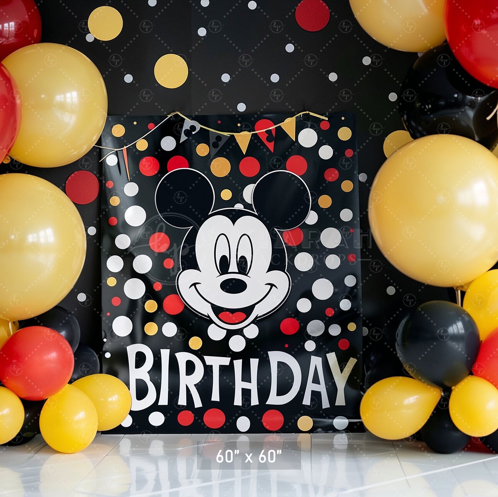 Mouse Party Birthday Fun Backdrop