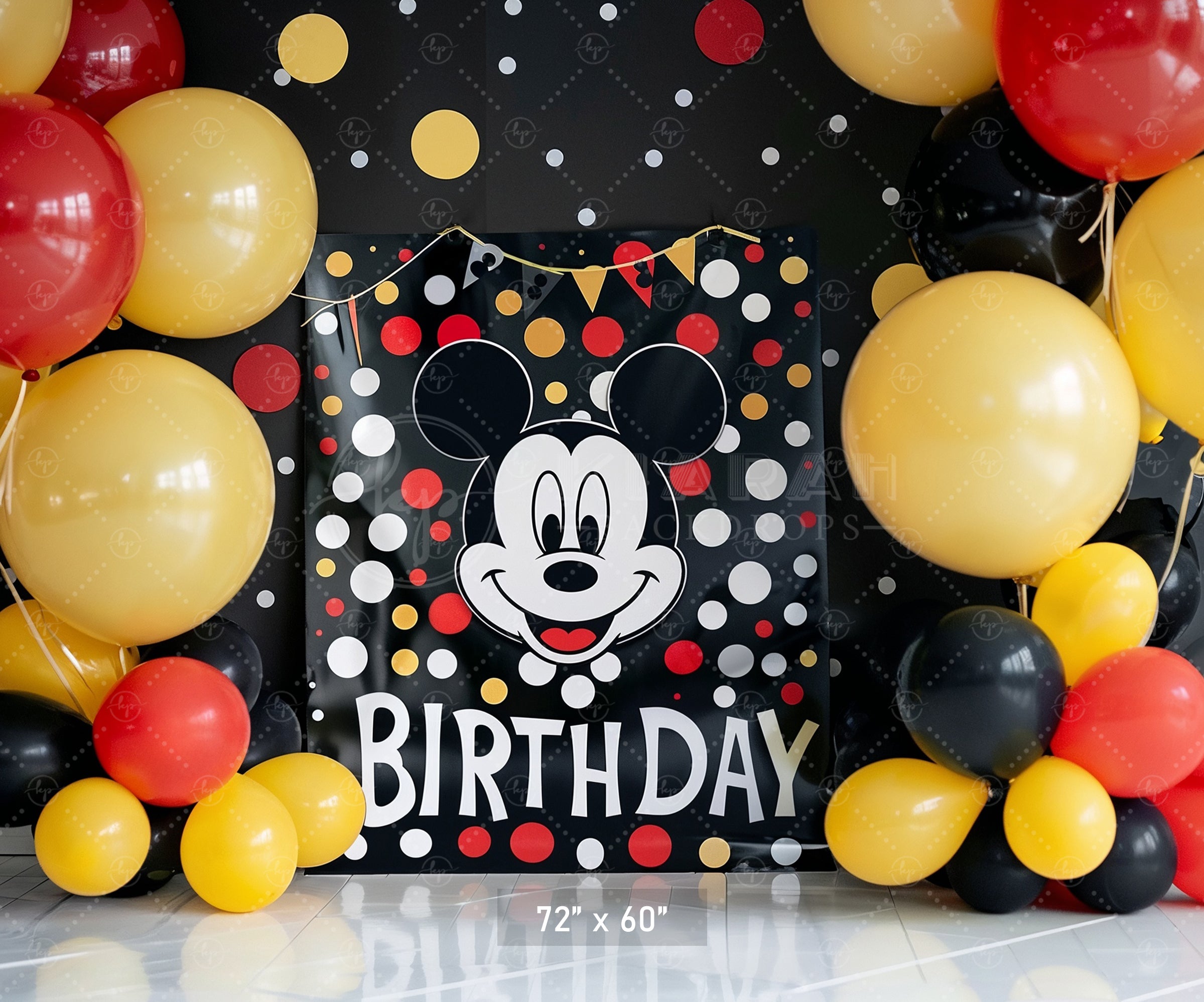 Mouse Party Birthday Fun Backdrop