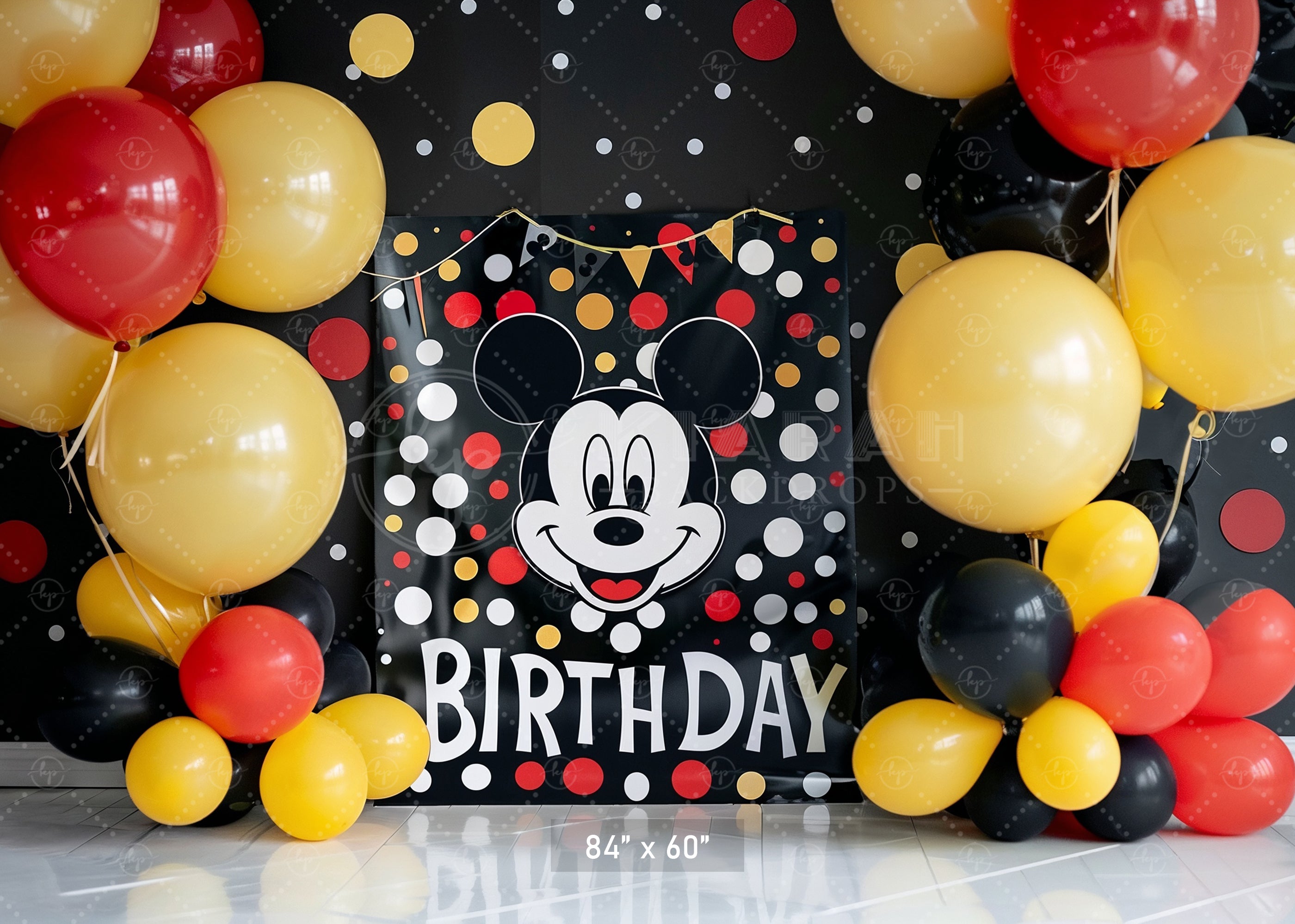Mouse Party Birthday Fun Backdrop