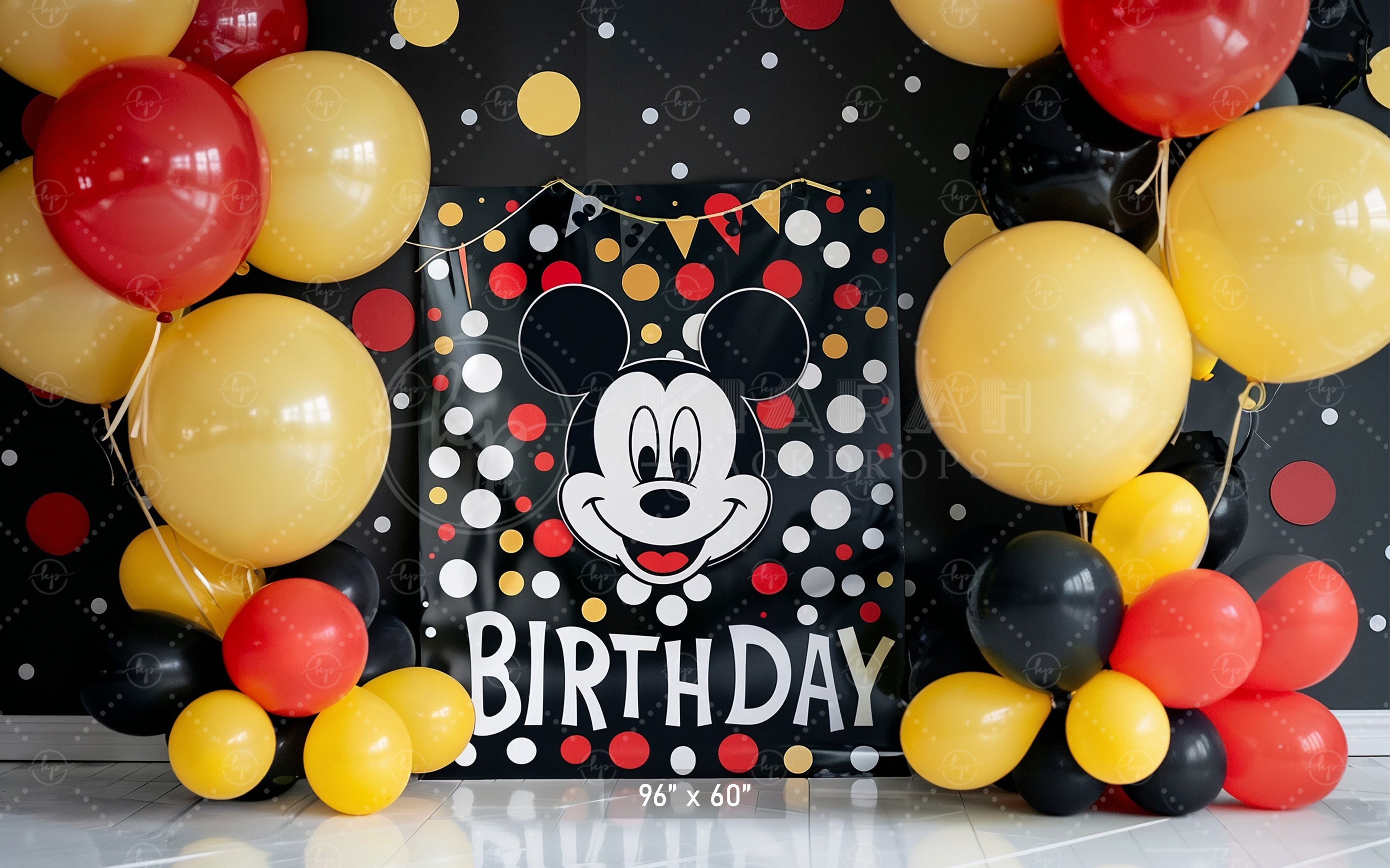 Mouse Party Birthday Fun Backdrop