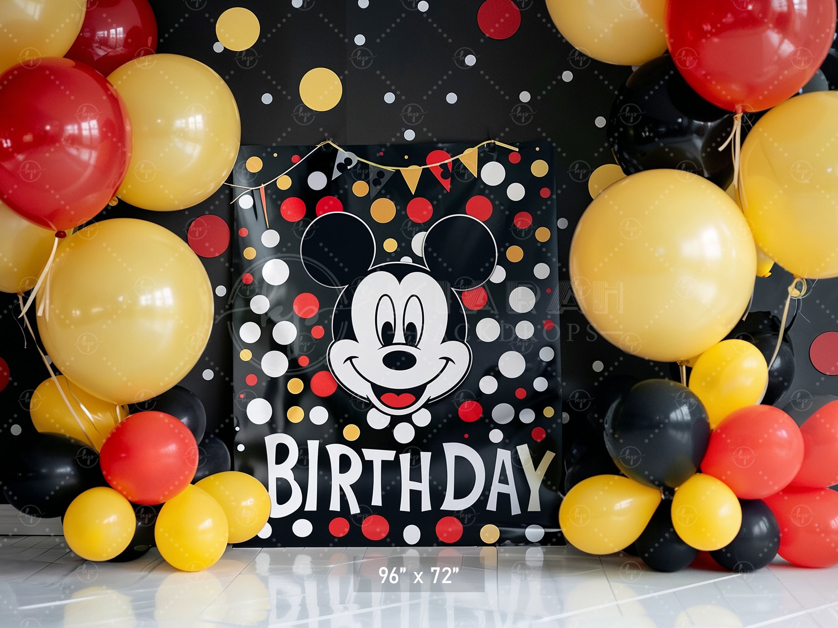 Mouse Party Birthday Fun Backdrop