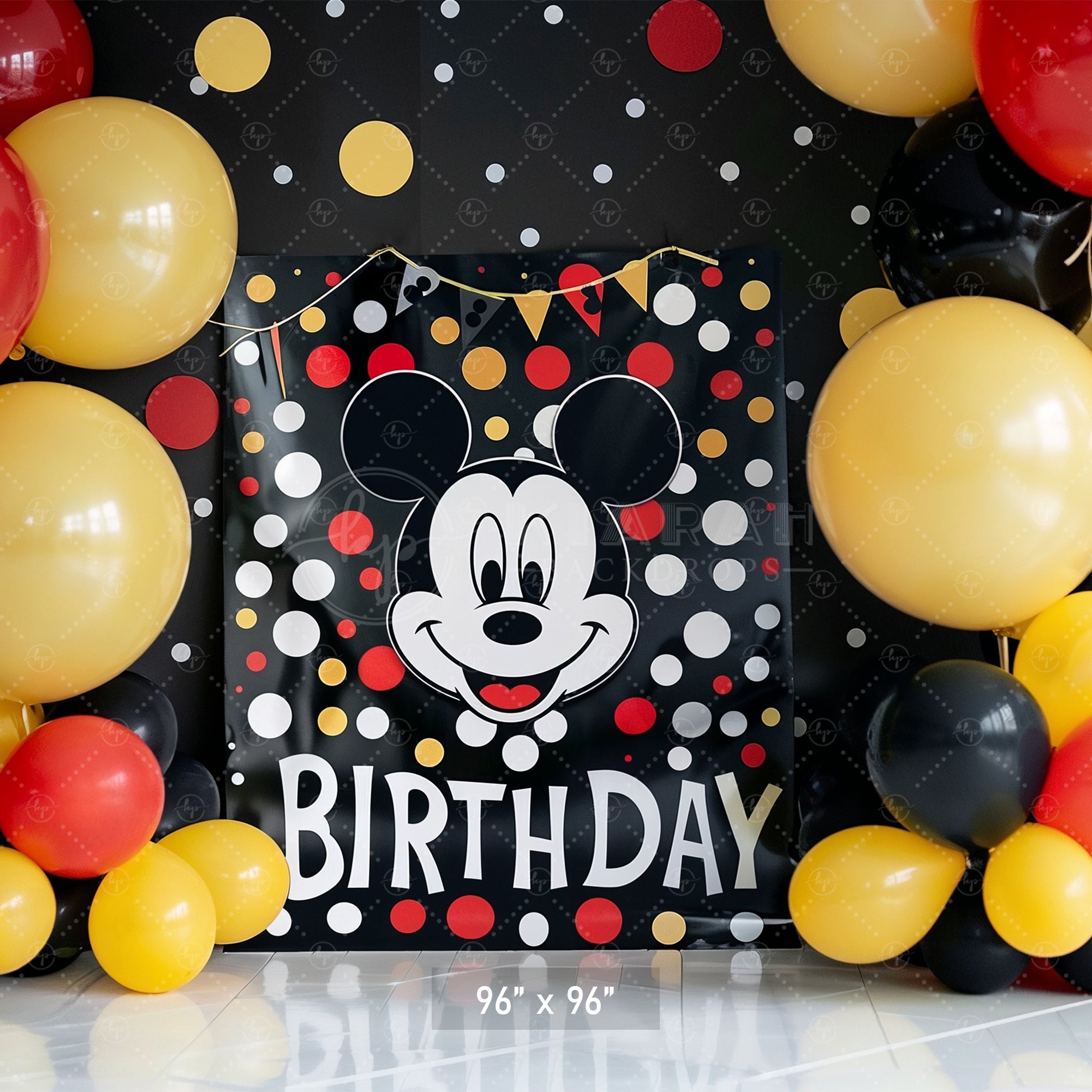 Mouse Party Birthday Fun Backdrop