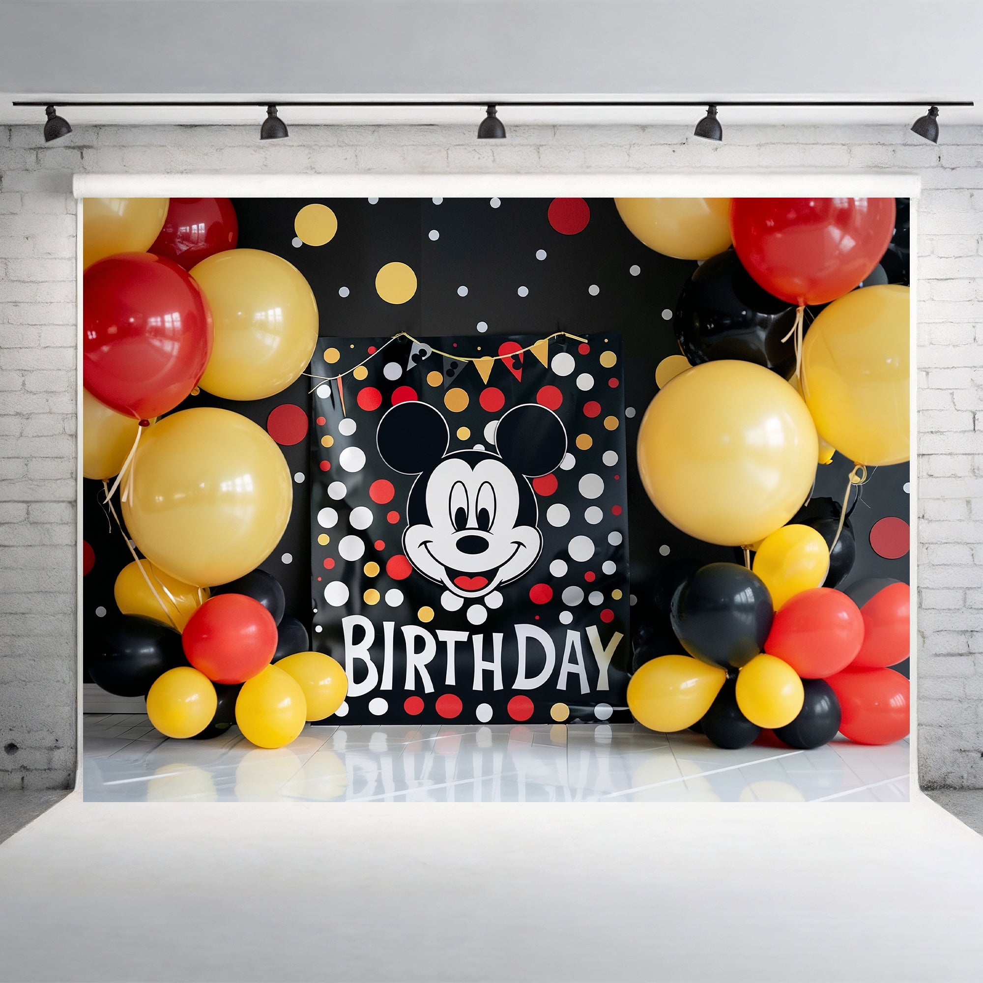 Mouse Party Birthday Fun Backdrop