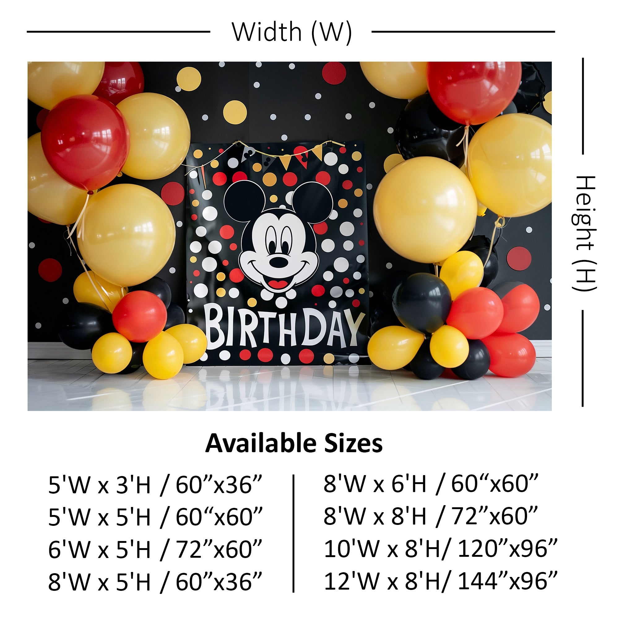 Mouse Party Birthday Fun Backdrop