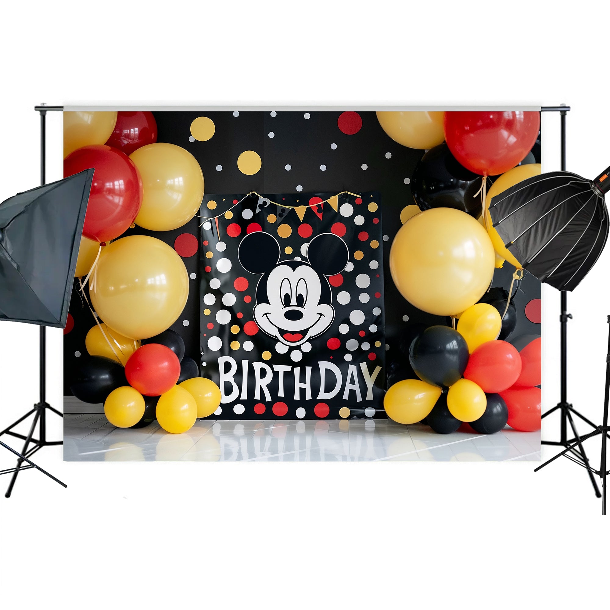 Mouse Party Birthday Fun Backdrop