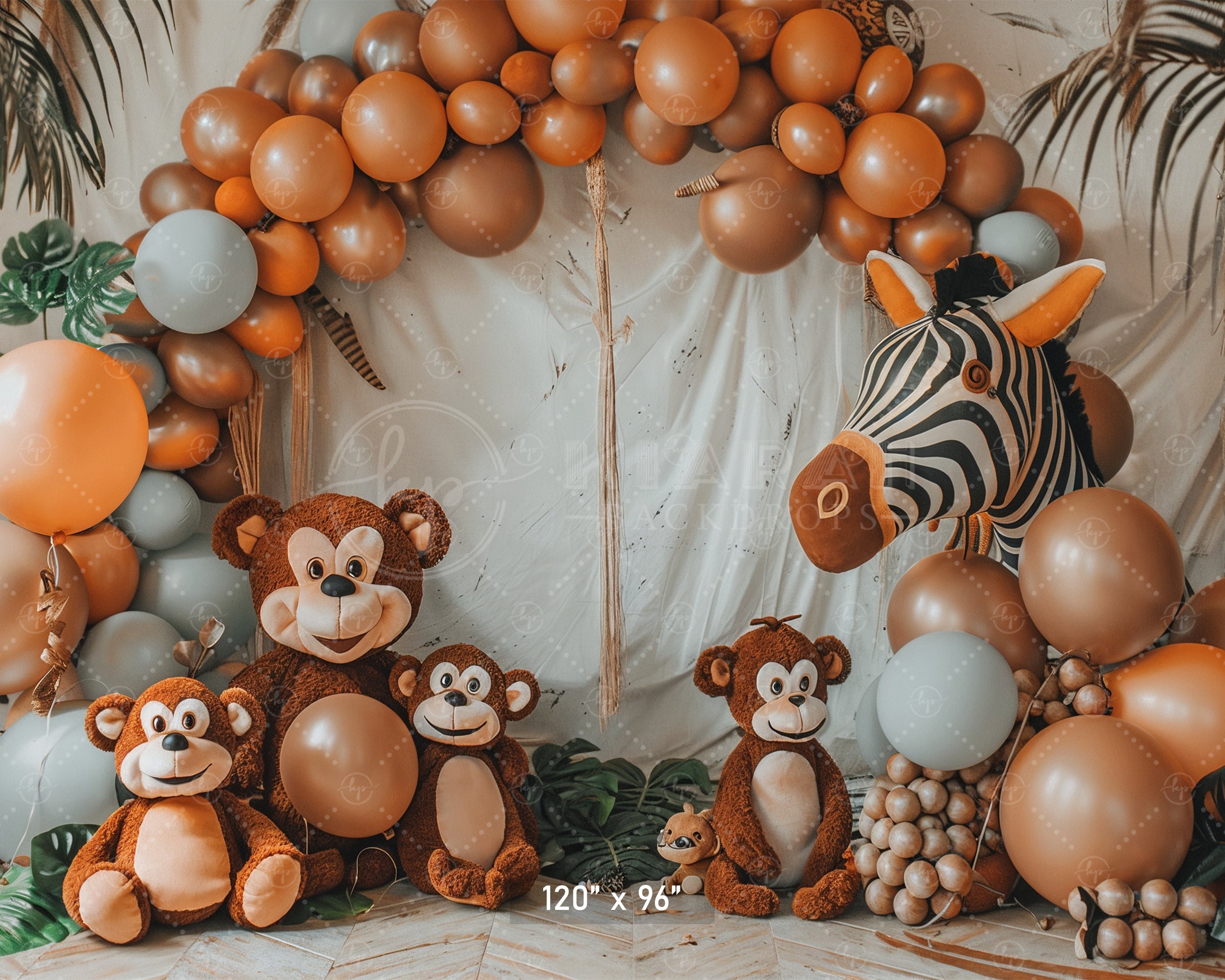 Jungle Safari Animals Theme Backdrop