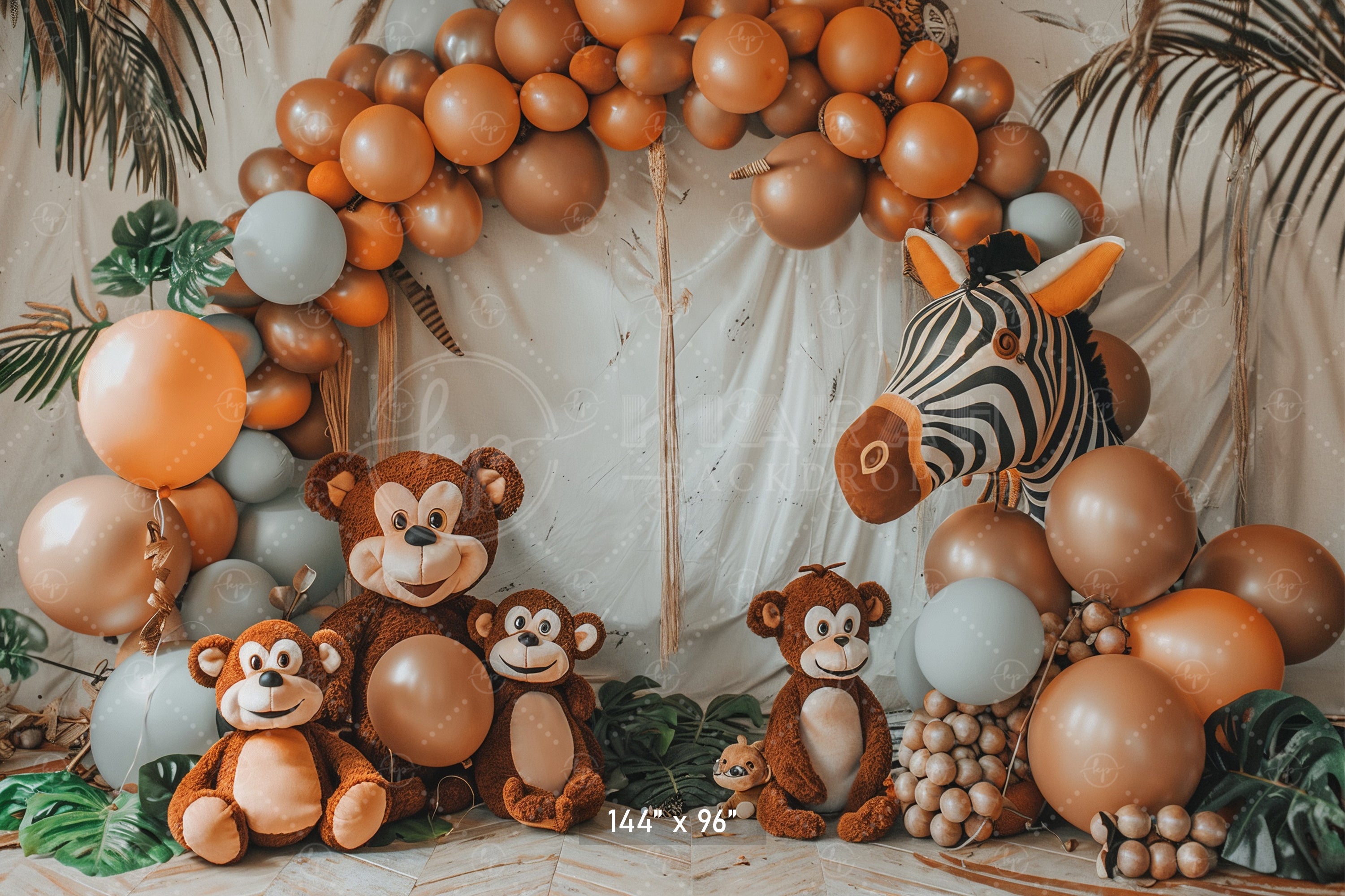 Jungle Safari Animals Theme Backdrop