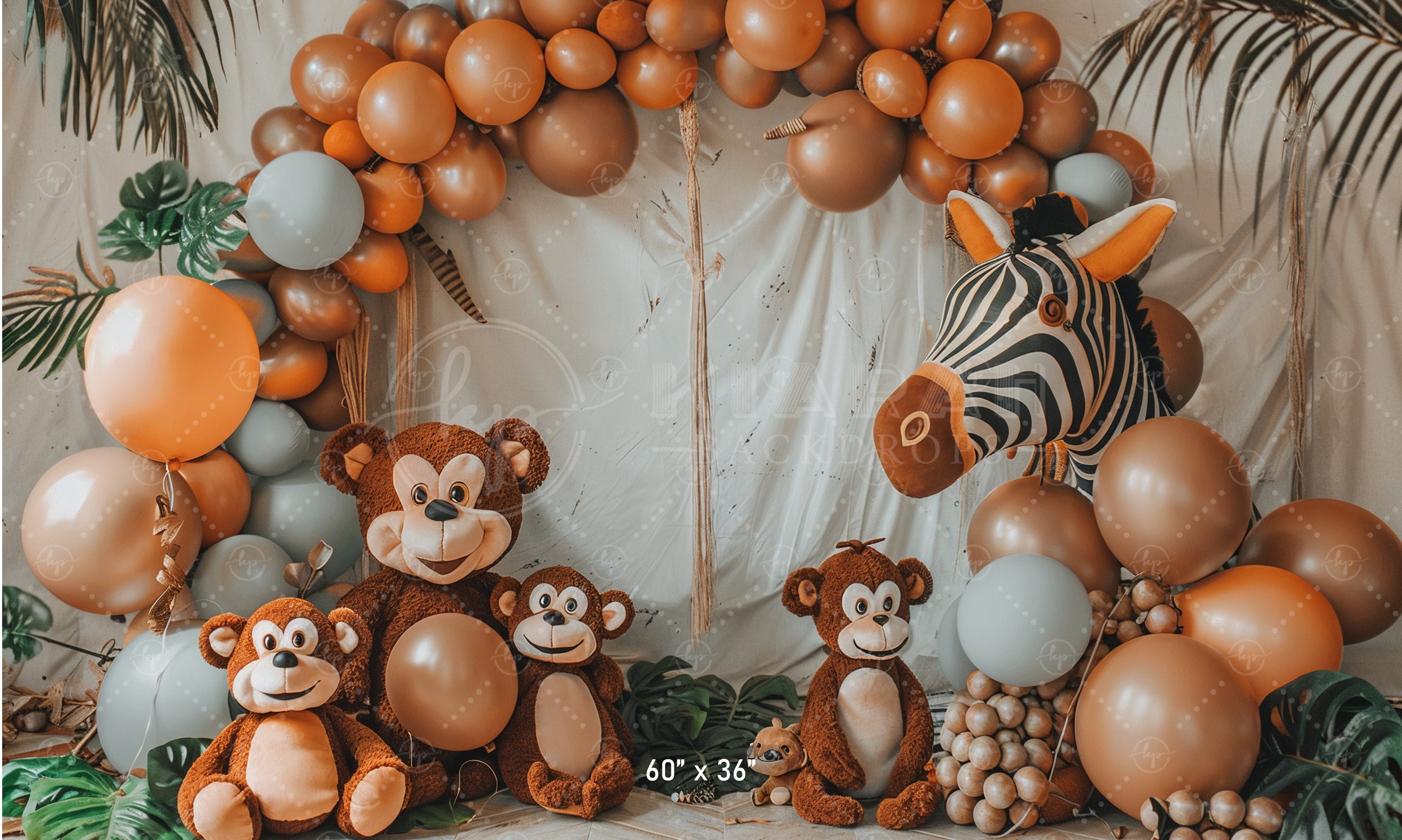 Jungle Safari Animals Theme Backdrop
